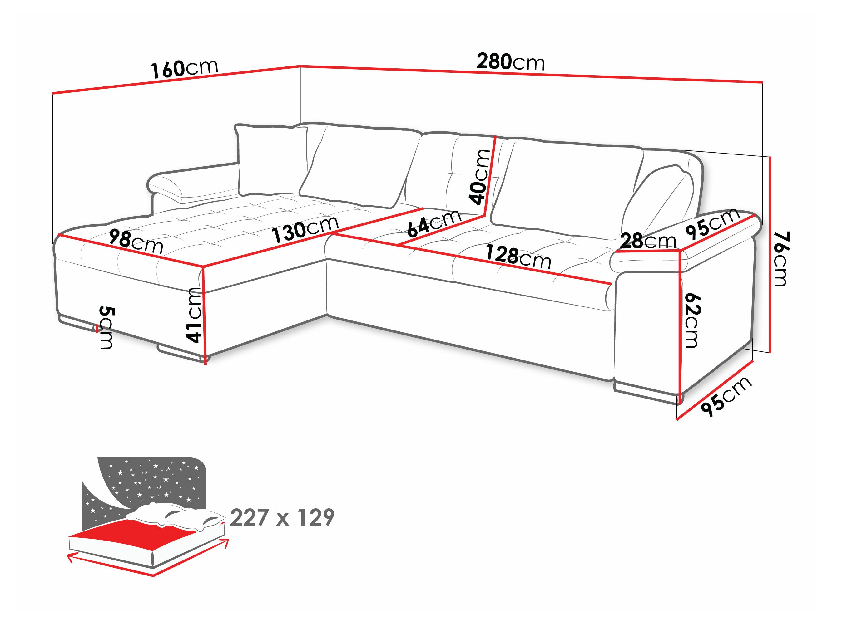 Sofá rinconero Comfivo 181 (Otusso 22 + Velvetto 06)
