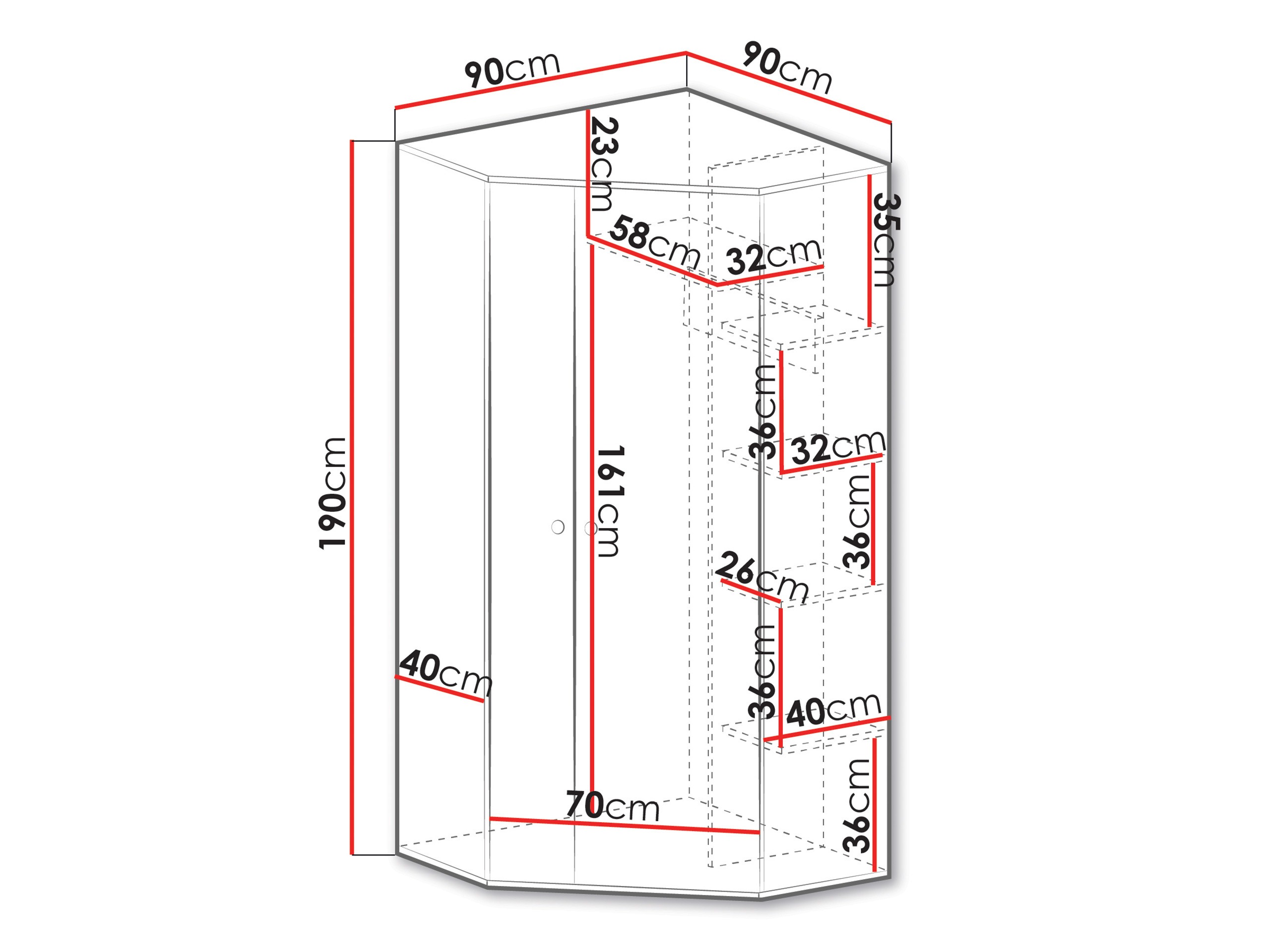Armario de rincón Tesmonu 101