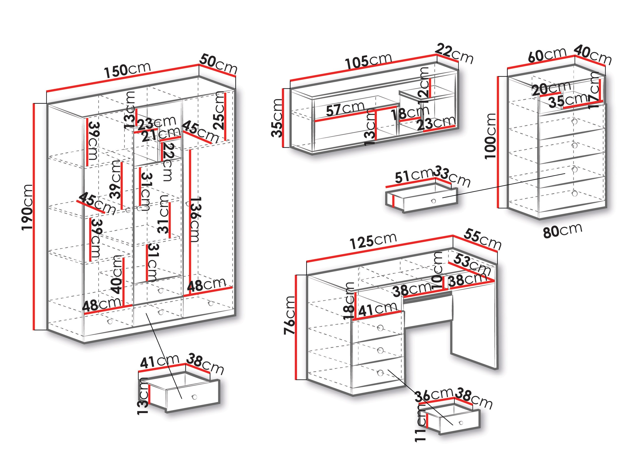 Conjuntos de muebles Tesmonu 115
