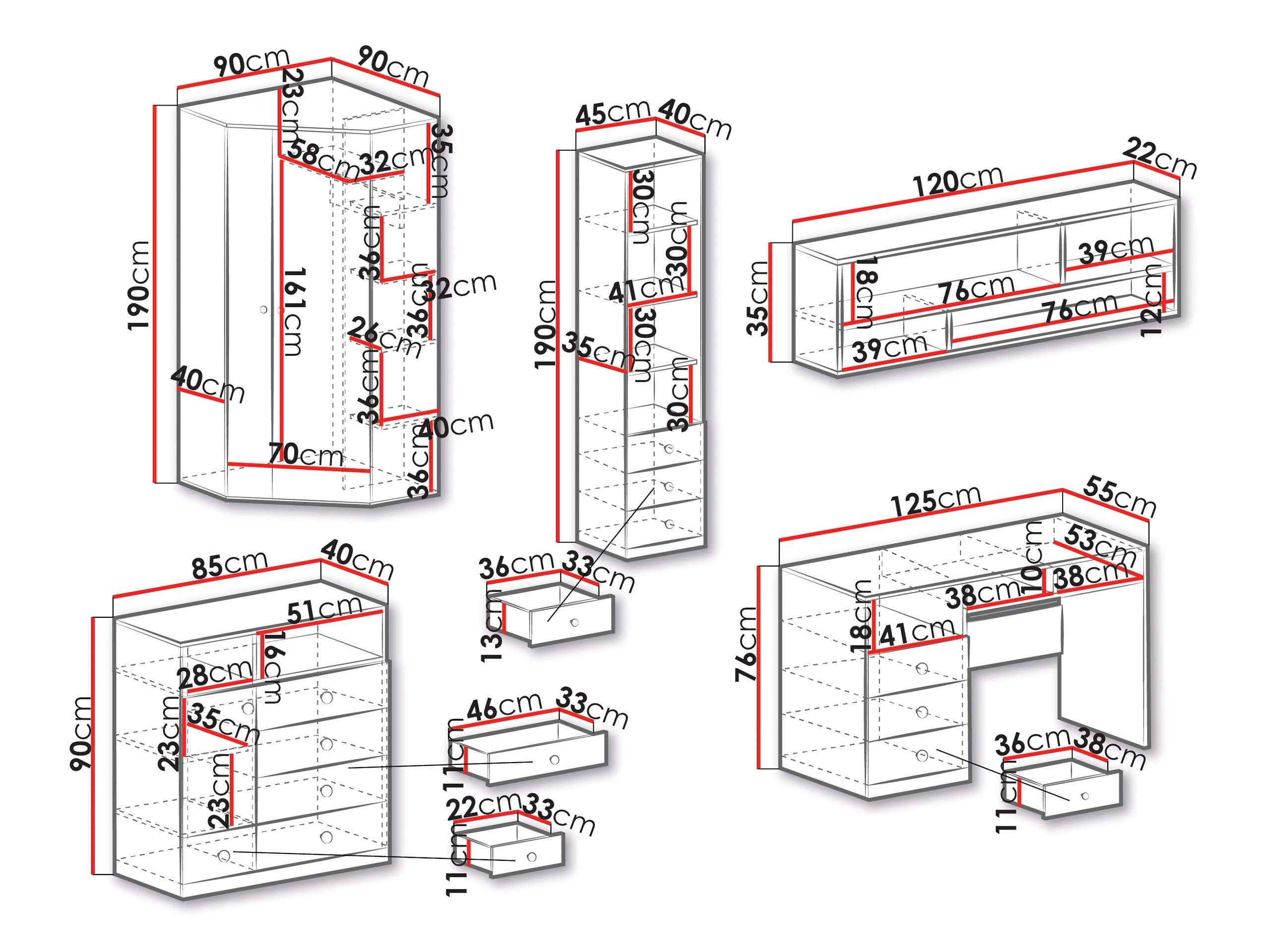 Conjuntos de muebles Tesmonu 117
