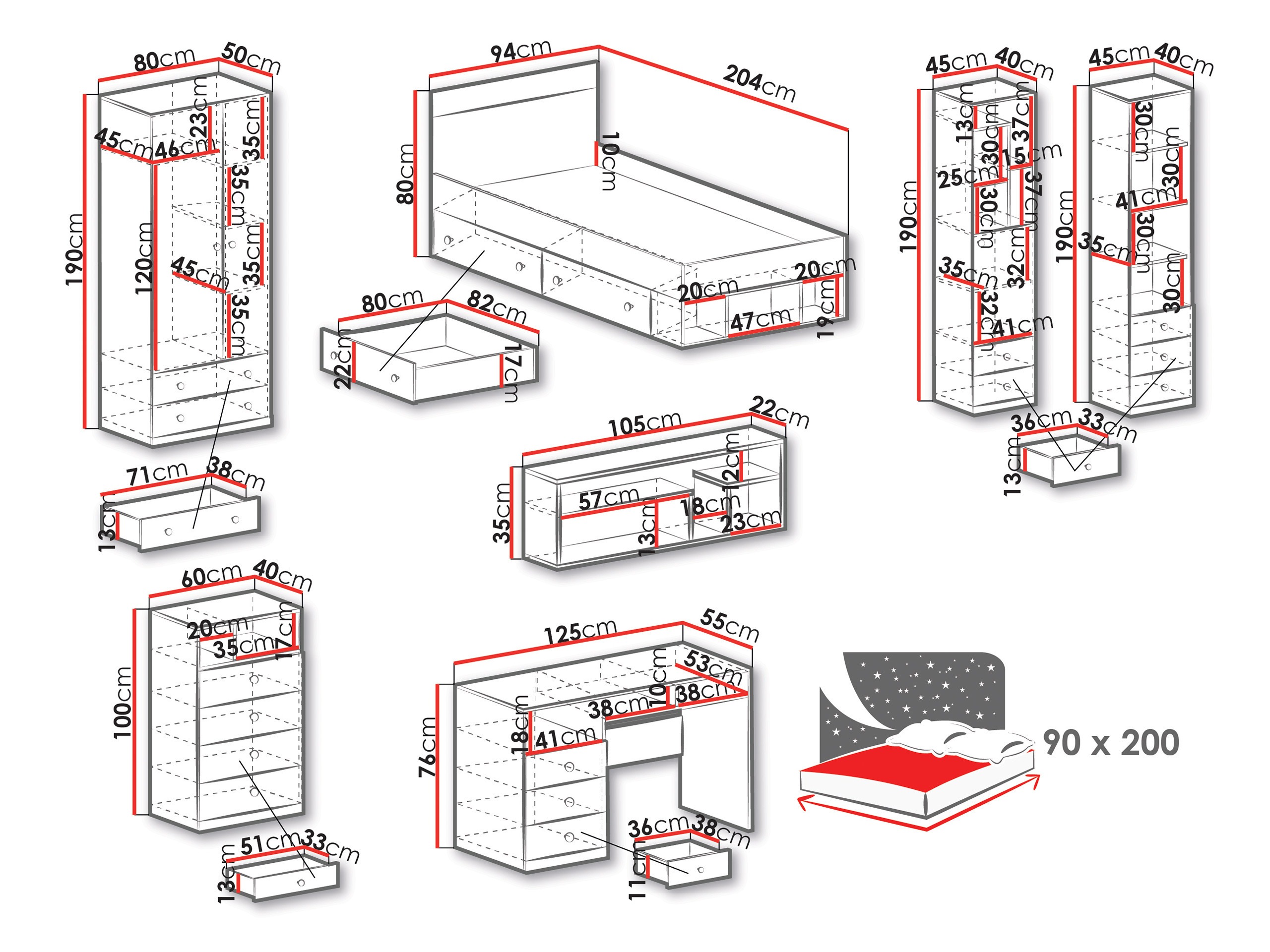 Conjuntos de muebles Tesmonu 118
