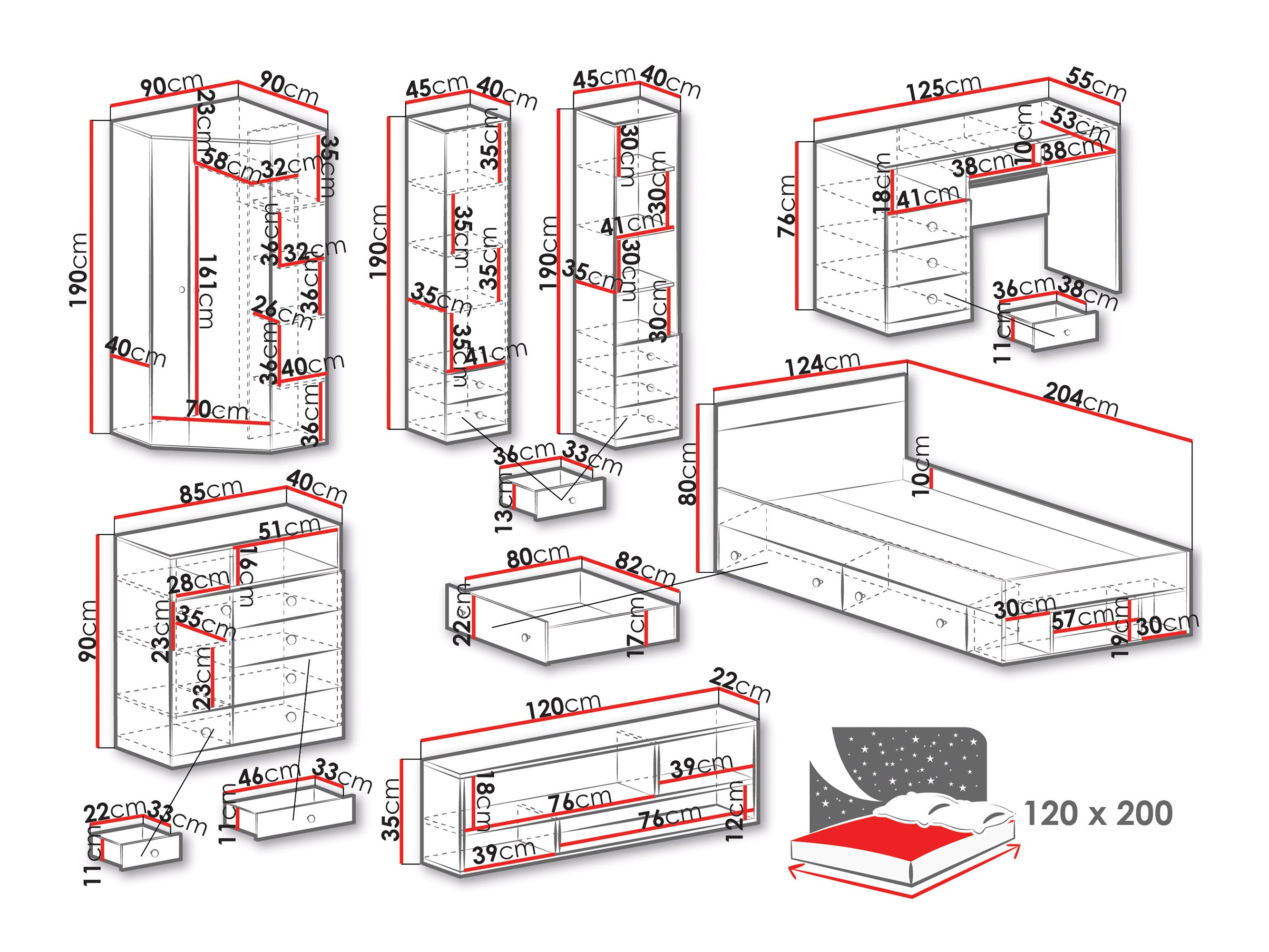 Conjuntos de muebles Tesmonu 119