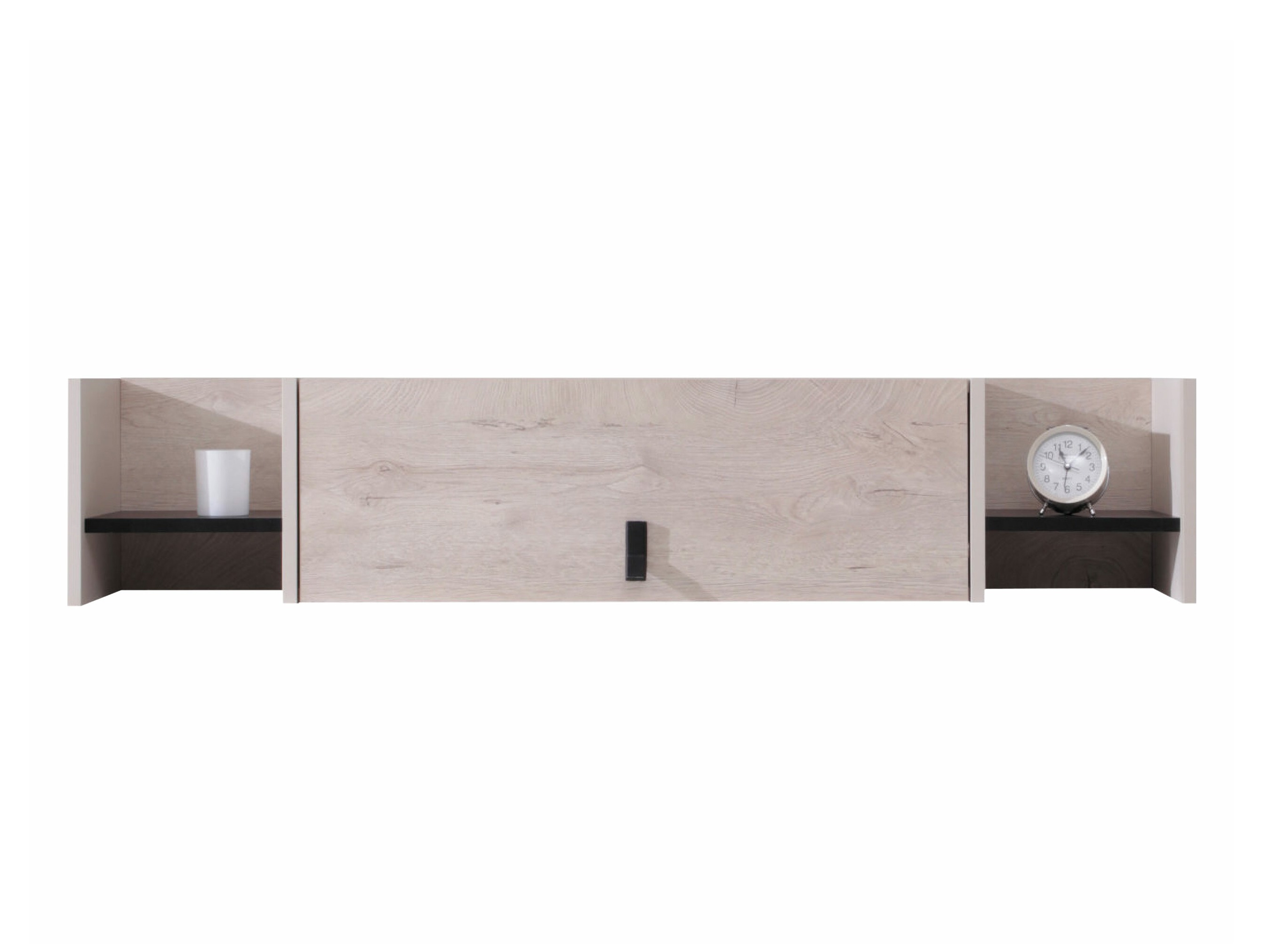 Estantería de pared Camteso 110 (Negro + Roble + Beige)
