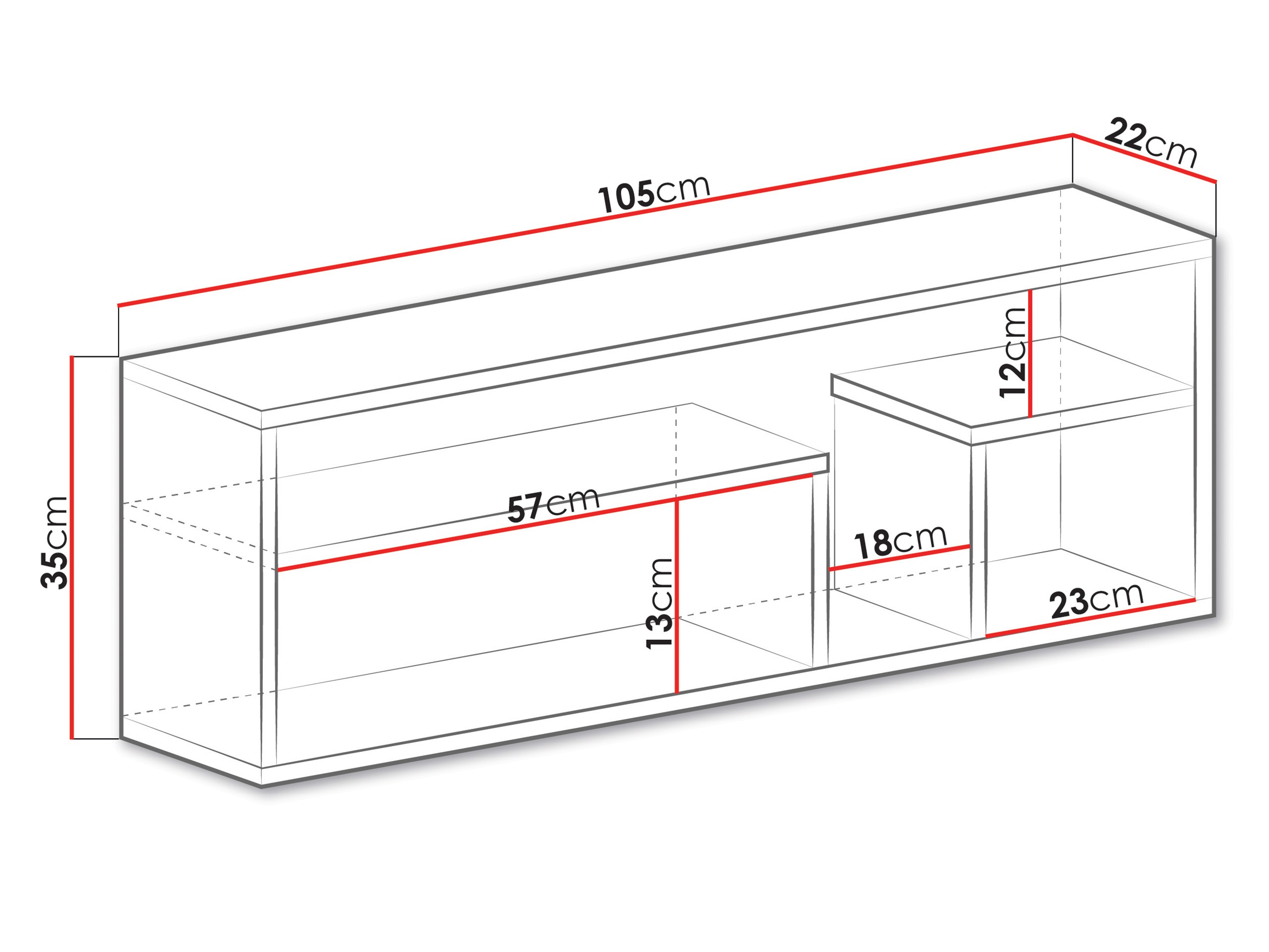 Estantería de pared Tesmonu 112
