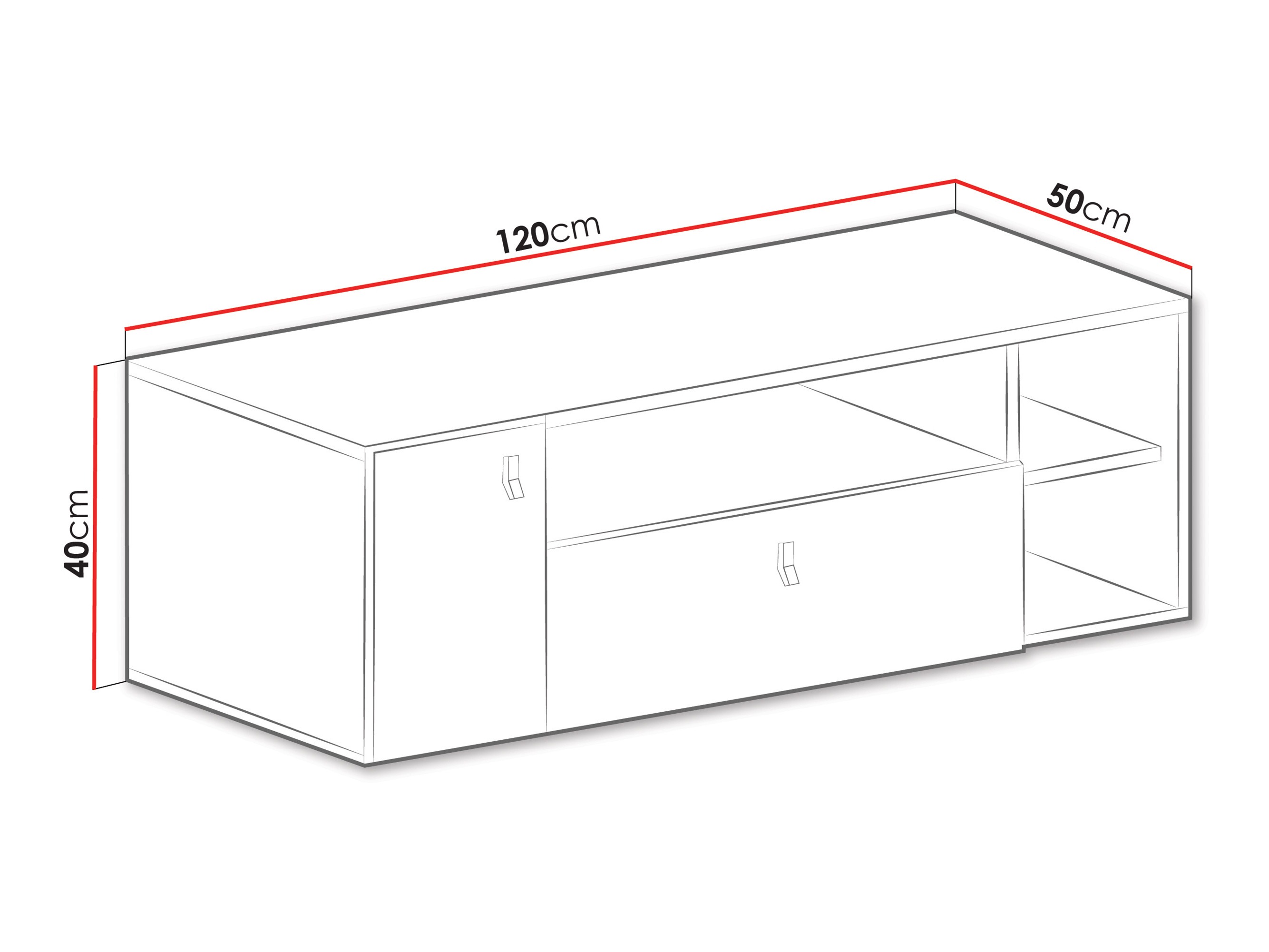 Mueble TV Camteso 108 (Blanco + Roble + Turquesa)
