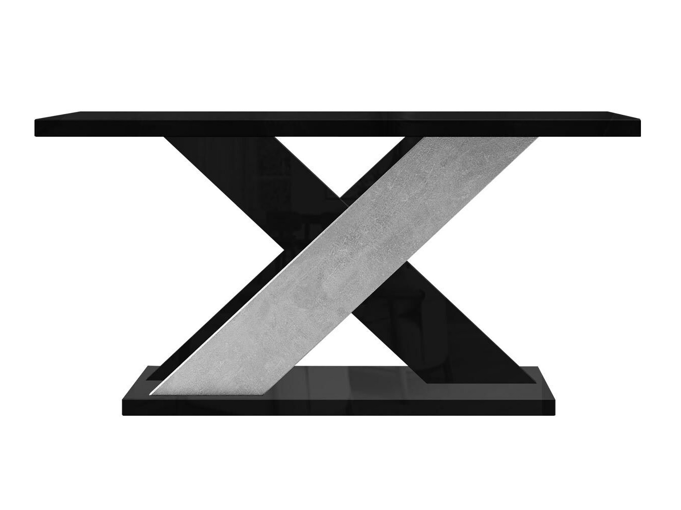 Mesa de centro Goodyear 116 (Negro brillante + Hormigón)