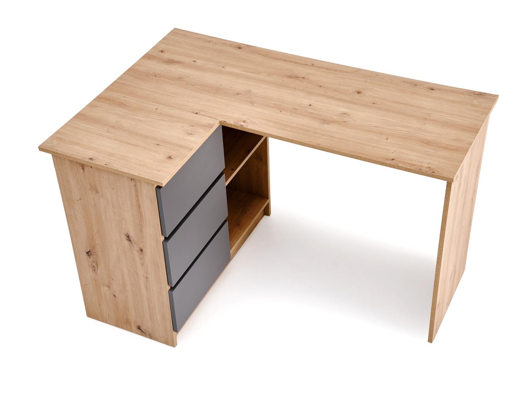 Mesa de ordenador esquinera Houston 1950 (Grafito + Roble Artisan)