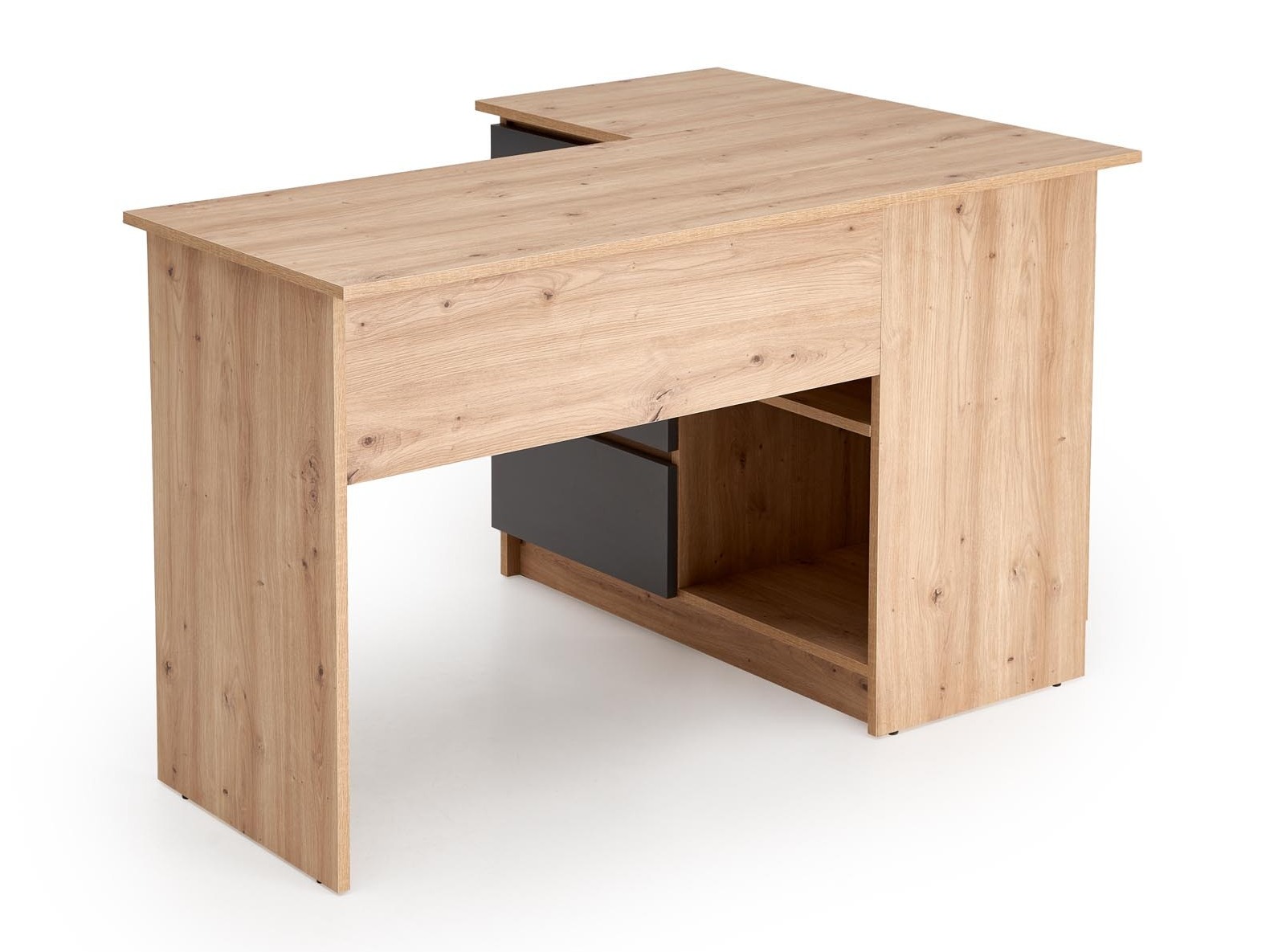 Mesa de ordenador esquinera Houston 1950 (Grafito + Roble Artisan)