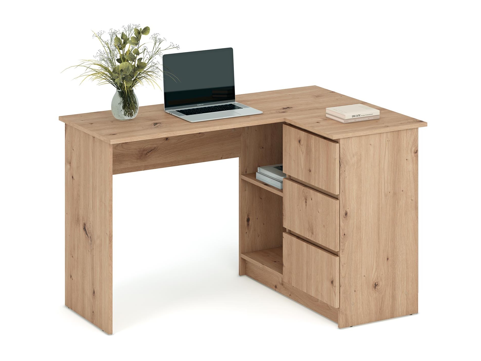 Mesa de ordenador esquinera Houston 1950 (Roble Artisan)