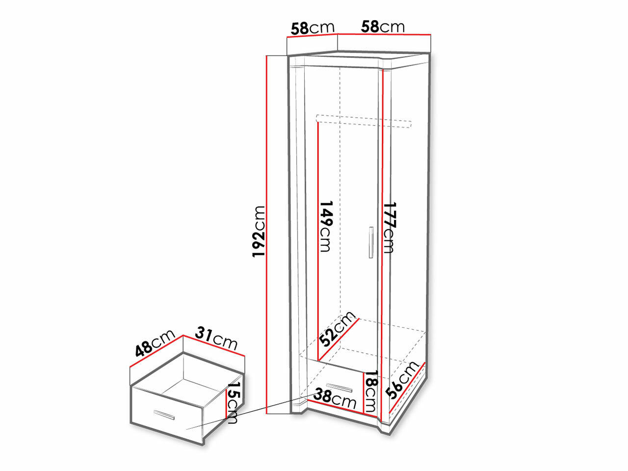 Armario Lorelie 117 (Trufa roble)