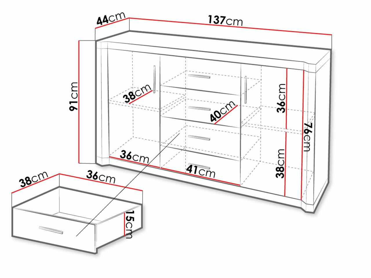 Cómoda Lorelie 104 (Roble Sonoma)
