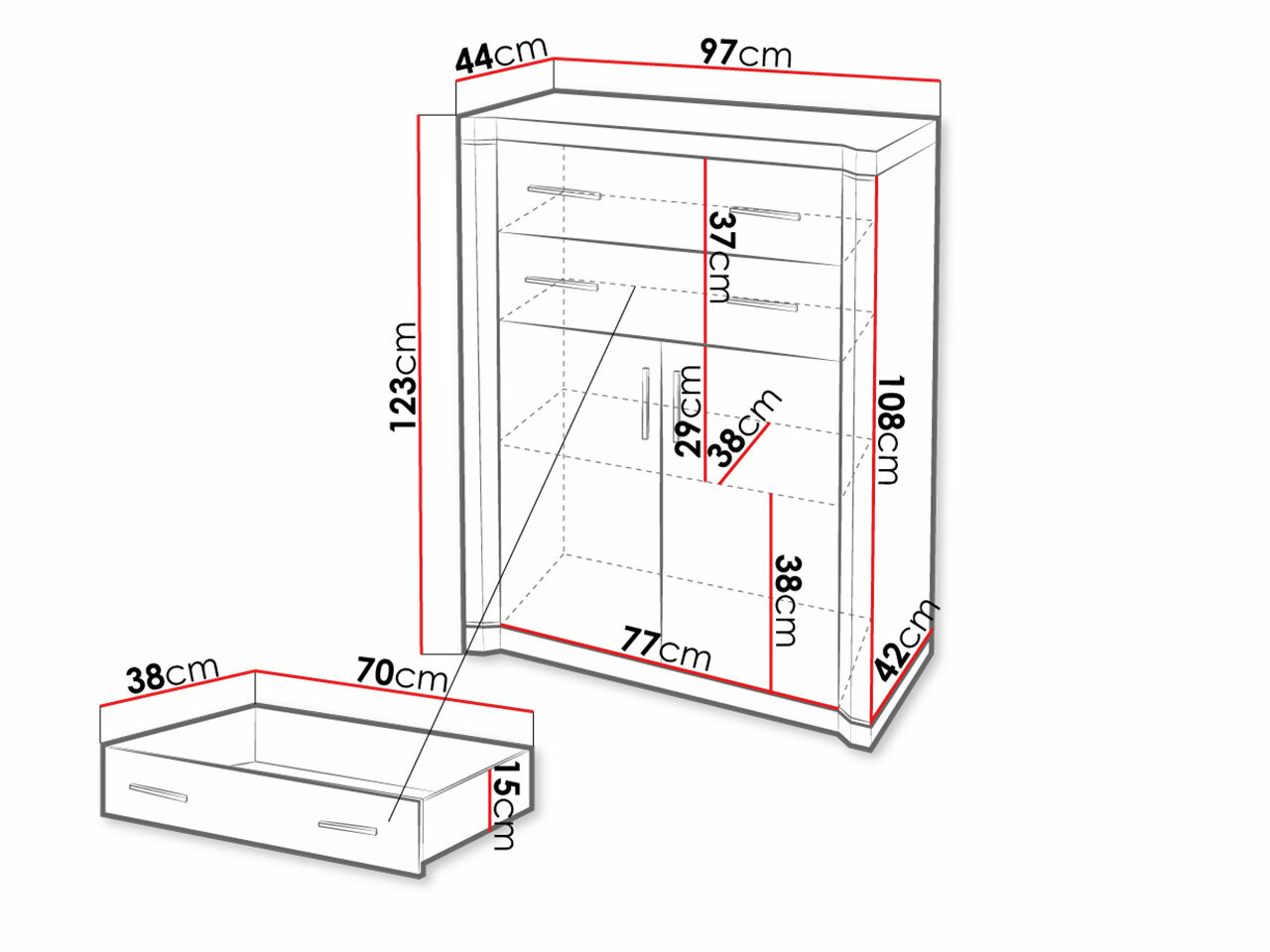 Cómoda Lorelie 105 (Trufa roble)