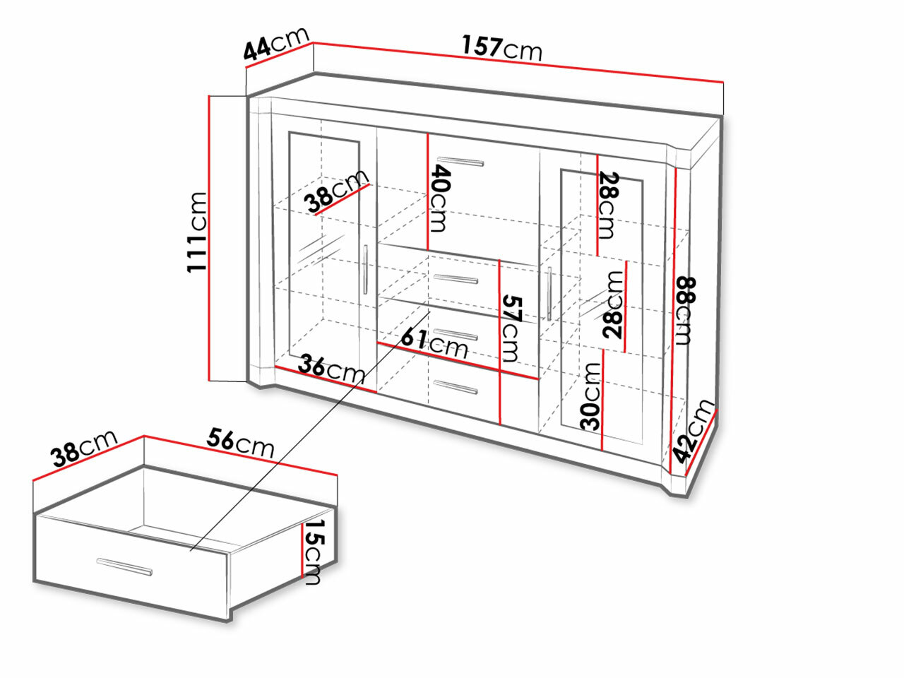 Cómoda Lorelie 106 (Trufa roble)