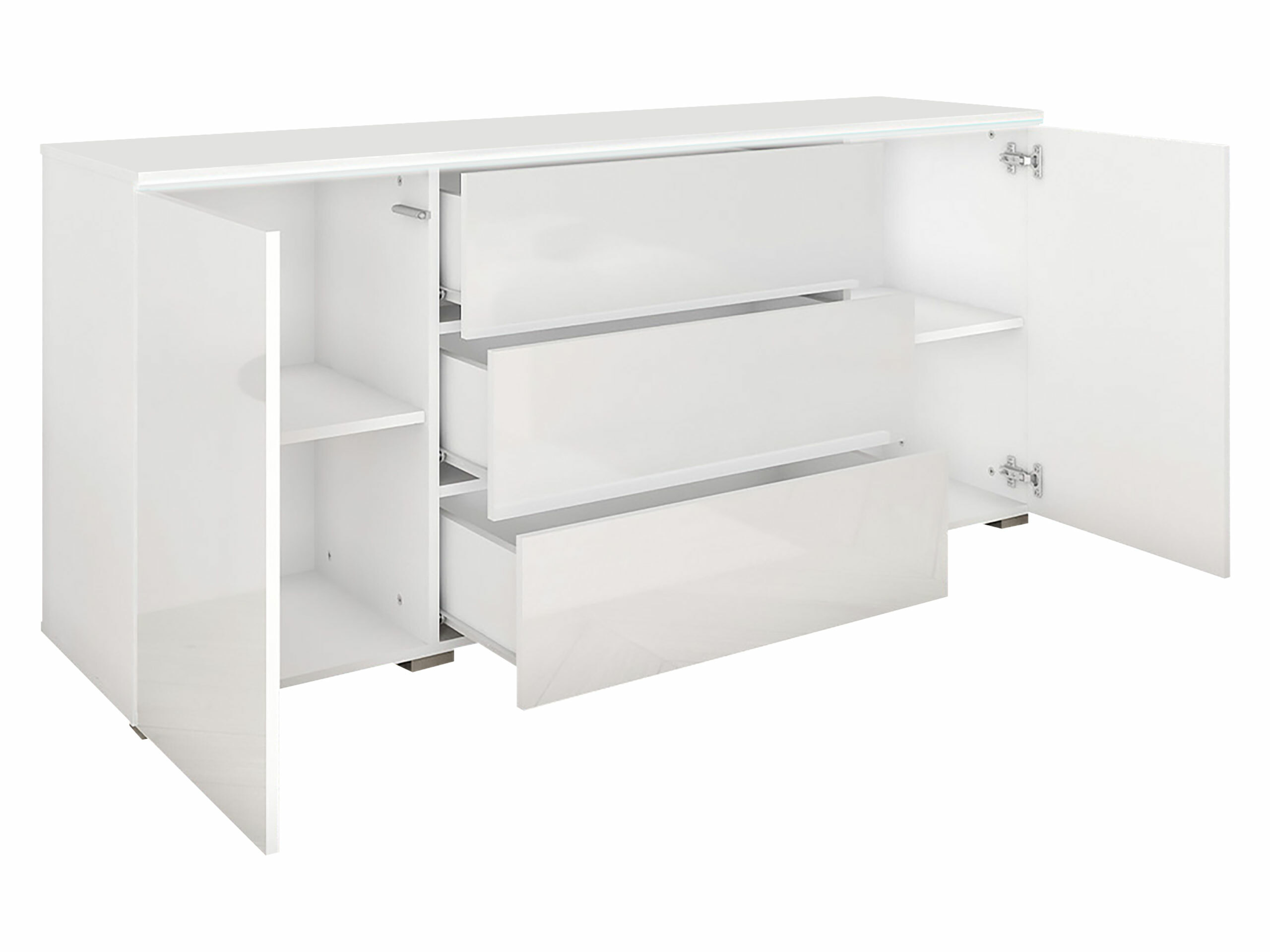 Cómoda Sarasota 142 (Hormigón + Blanco brillante)