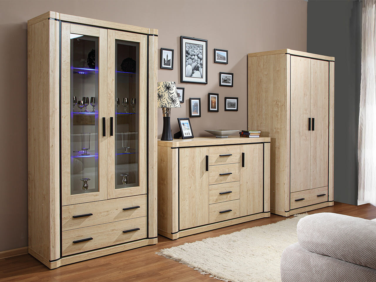 Conjunto de salón Lorelie 125 (Roble Sonoma)