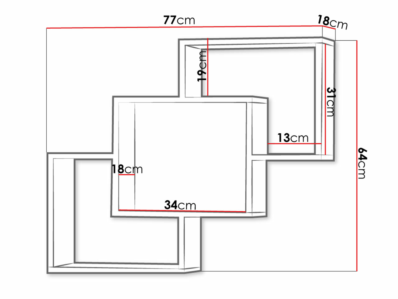 Estantería de pared Lorelie 121 (Trufa roble)