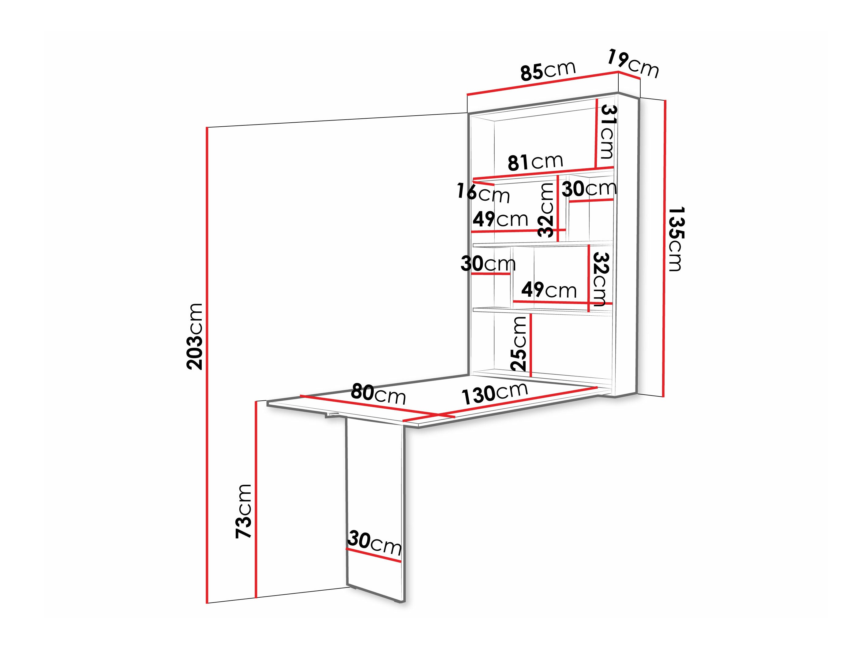 Mesa plegable Pinis III (Negro + Roble wotan)