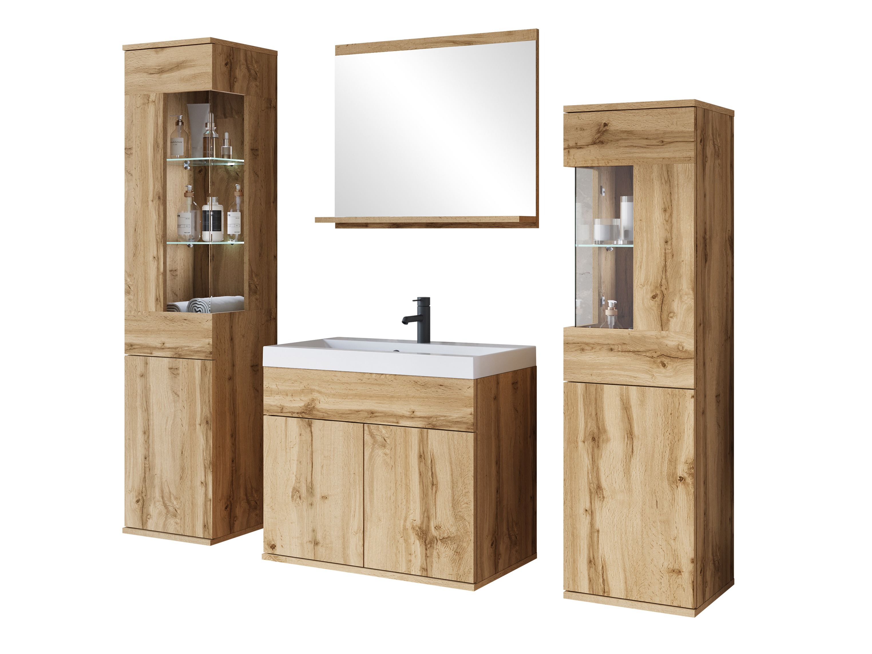 Conjunto de mueble de baño Sarasota 194 (Roble wotan)