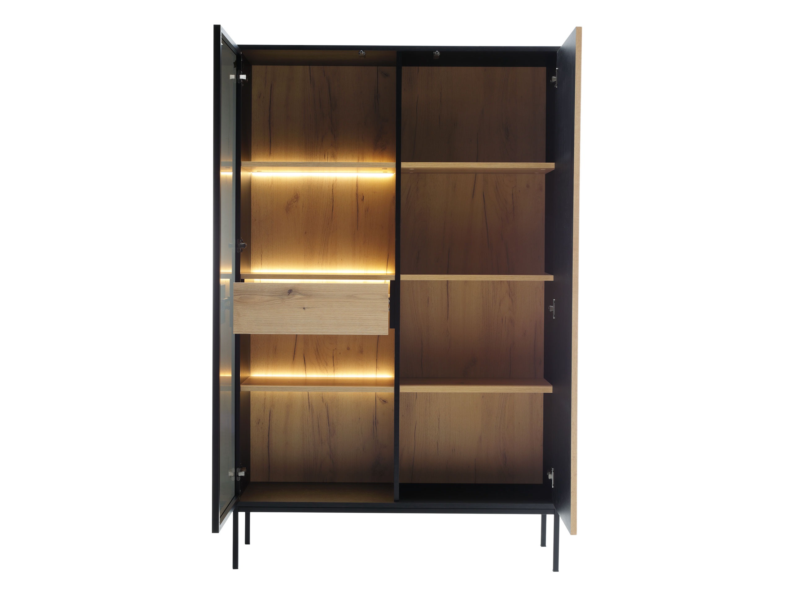 Conjunto de salón Manal (Negro + Roble wotan)