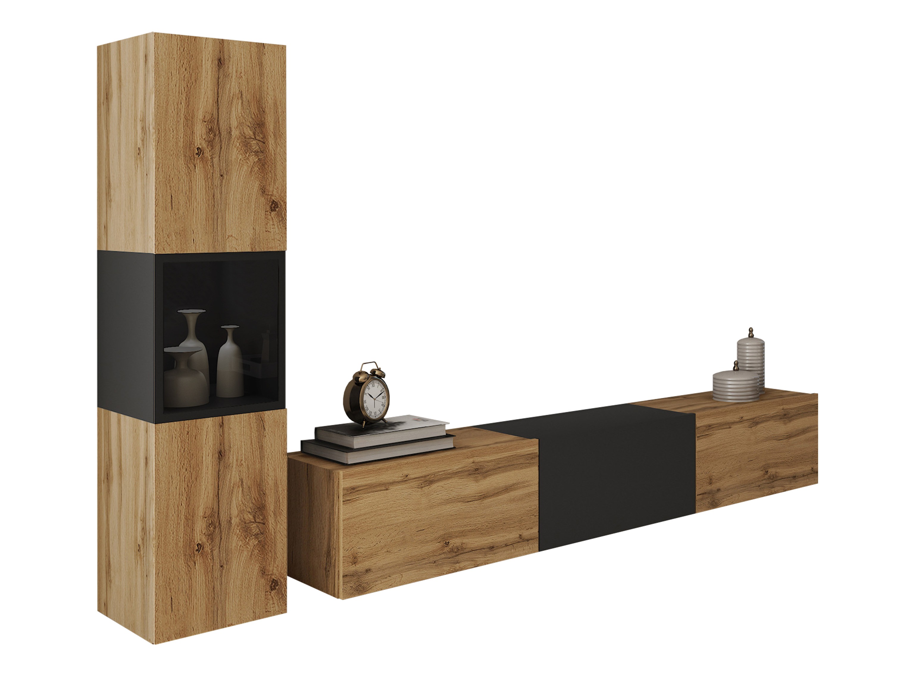 Conjunto de salón Sarasota 192 (Roble wotan + Grafito)