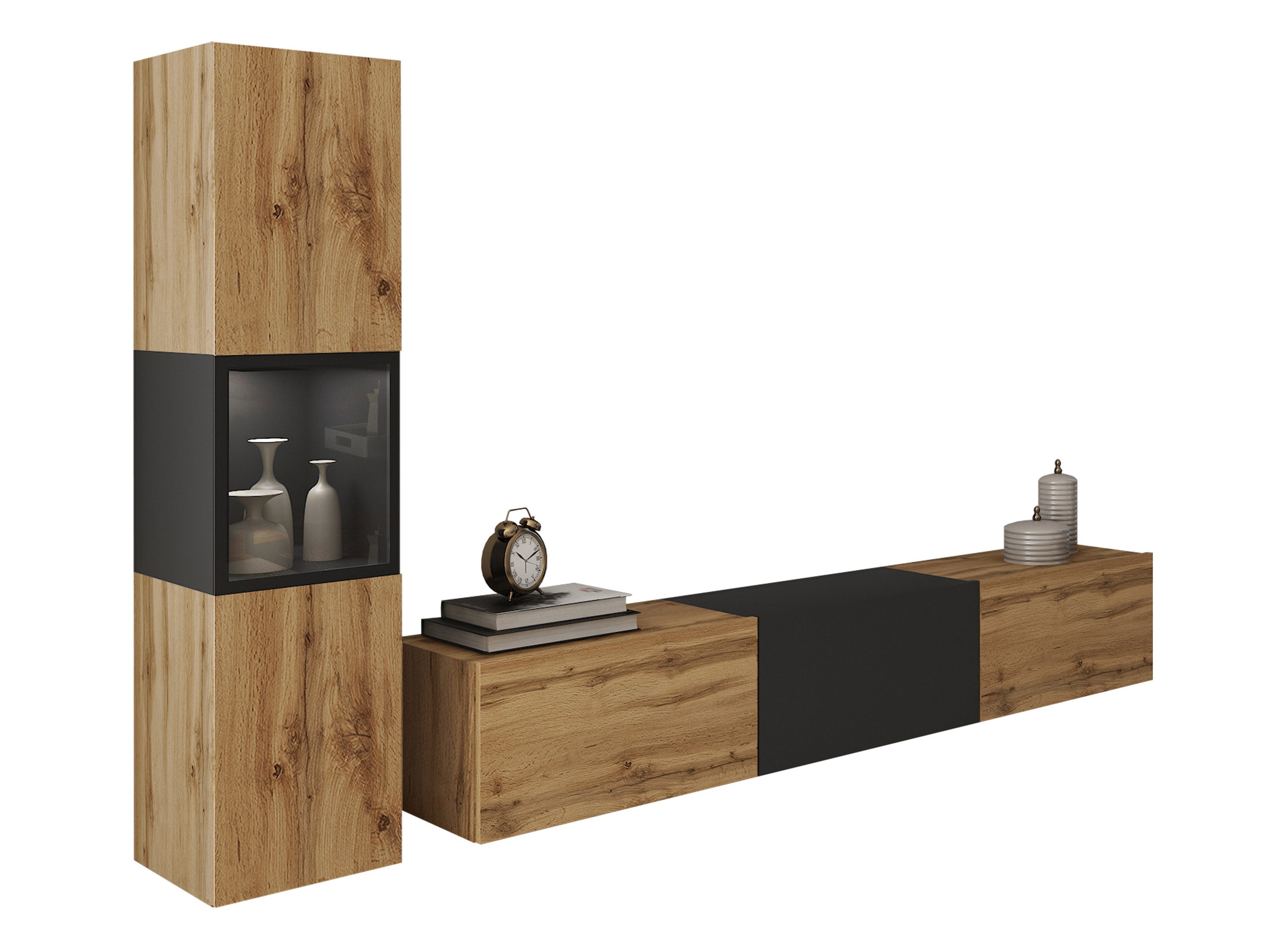 Conjunto de salón Sarasota 192 (Roble wotan + Grafito)