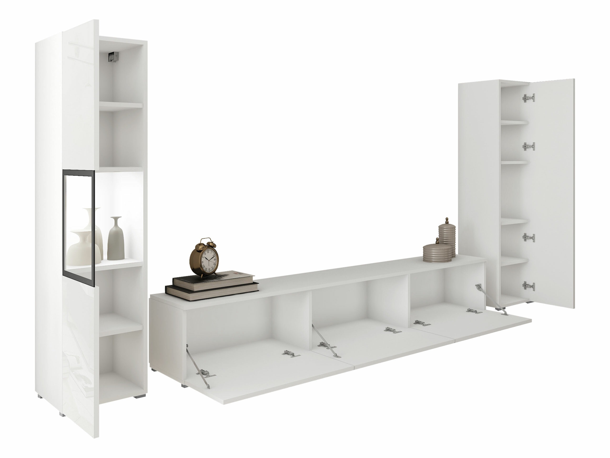 Conjunto de salón Sarasota 193 (Blanco + Blanco brillante)