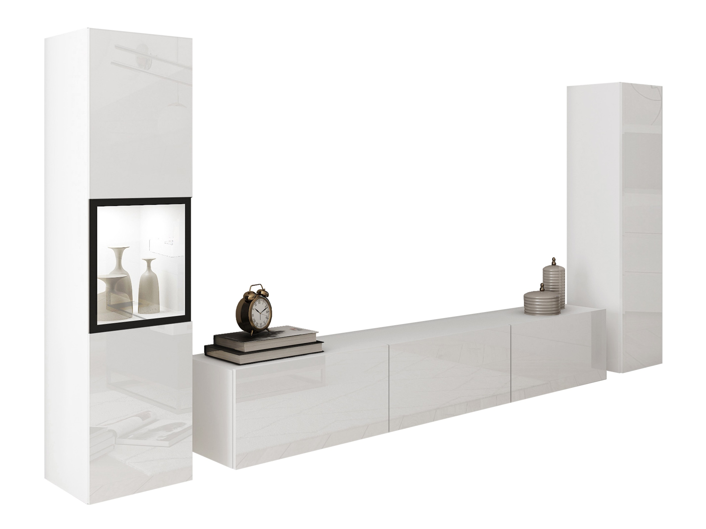 Conjunto de salón Sarasota 193 (Blanco + Blanco brillante)