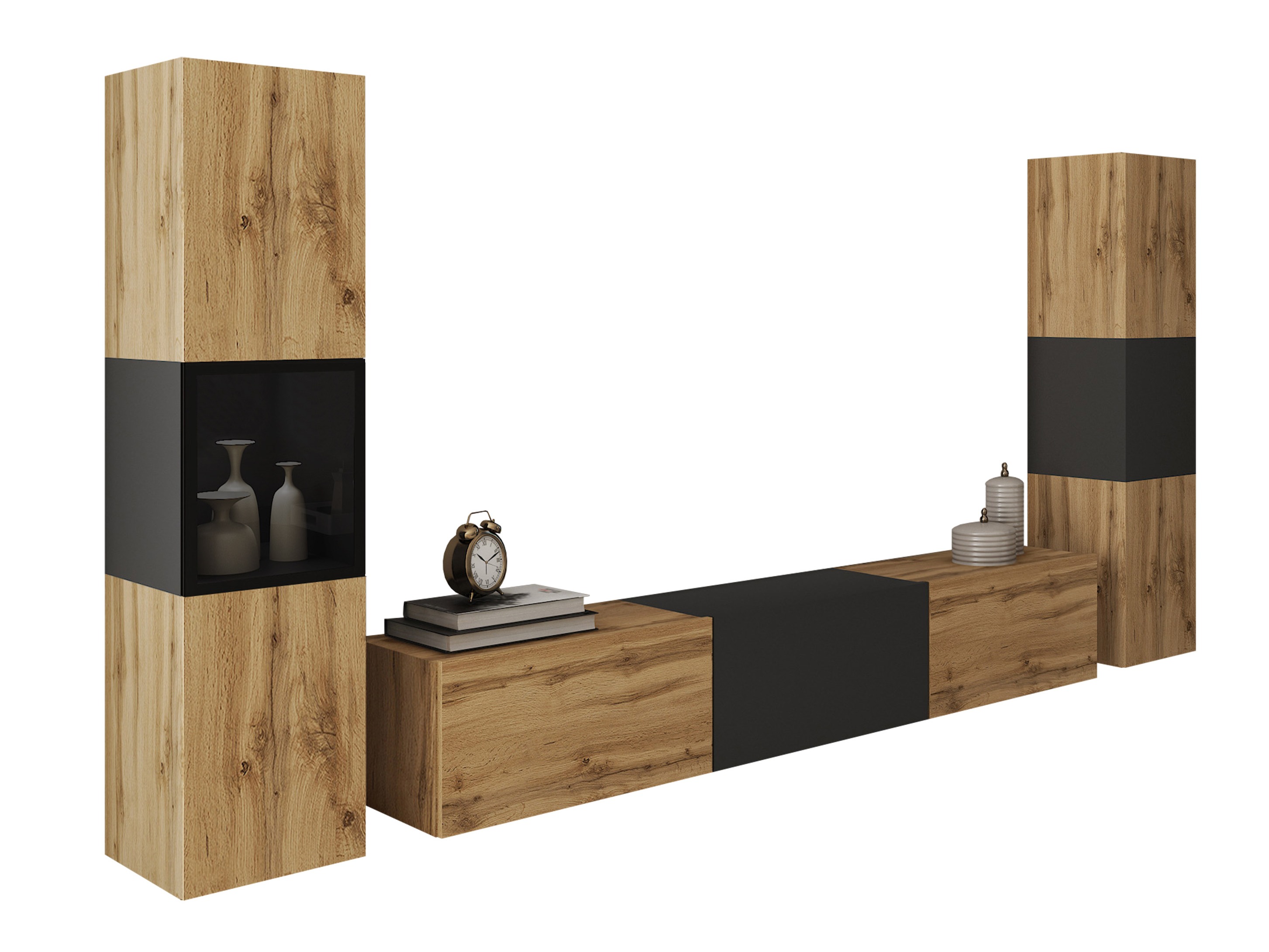 Conjunto de salón Sarasota 193 (Roble wotan + Grafito)