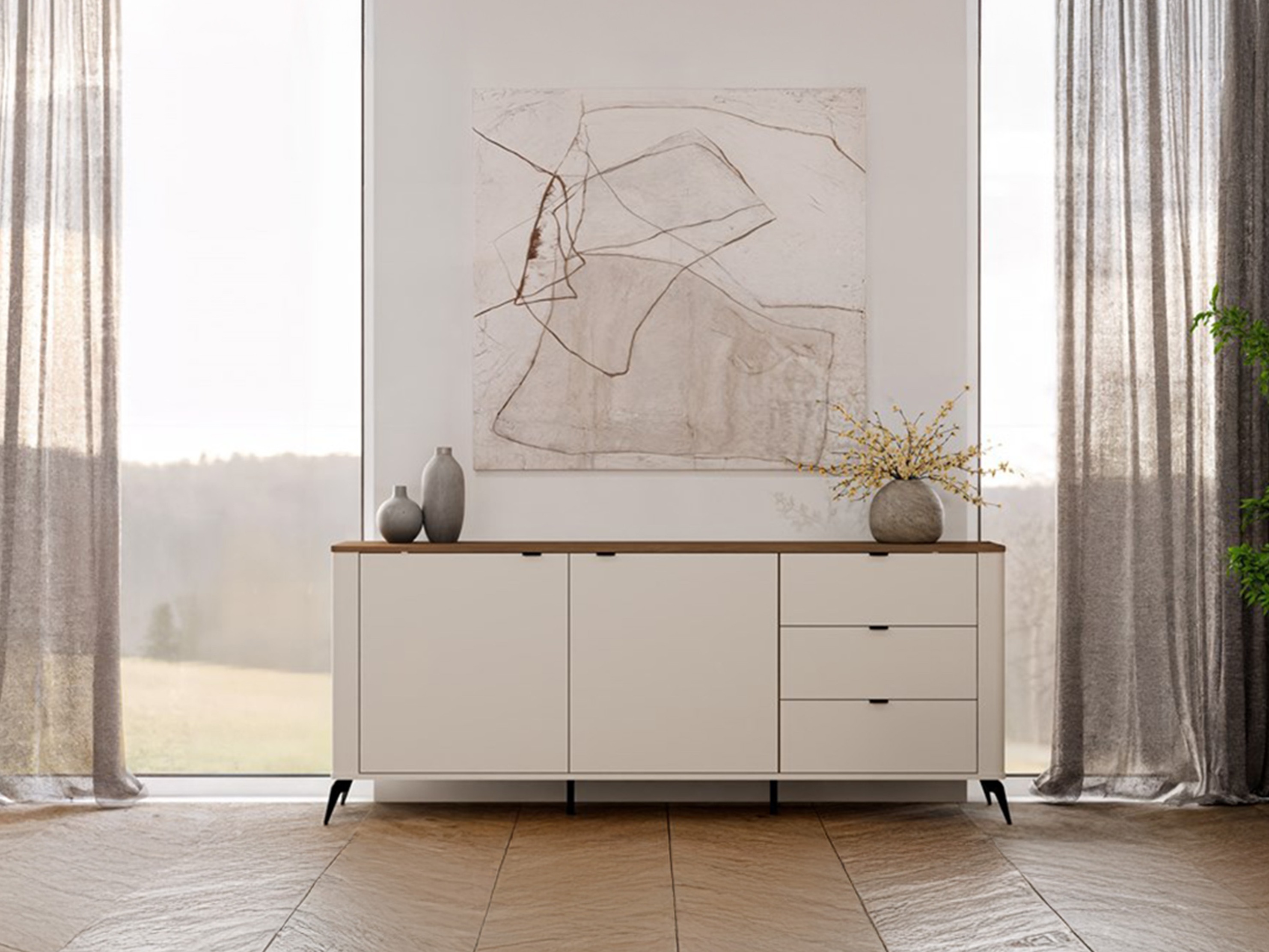 Cómoda Soavie 106 (Cachemira + Roble)