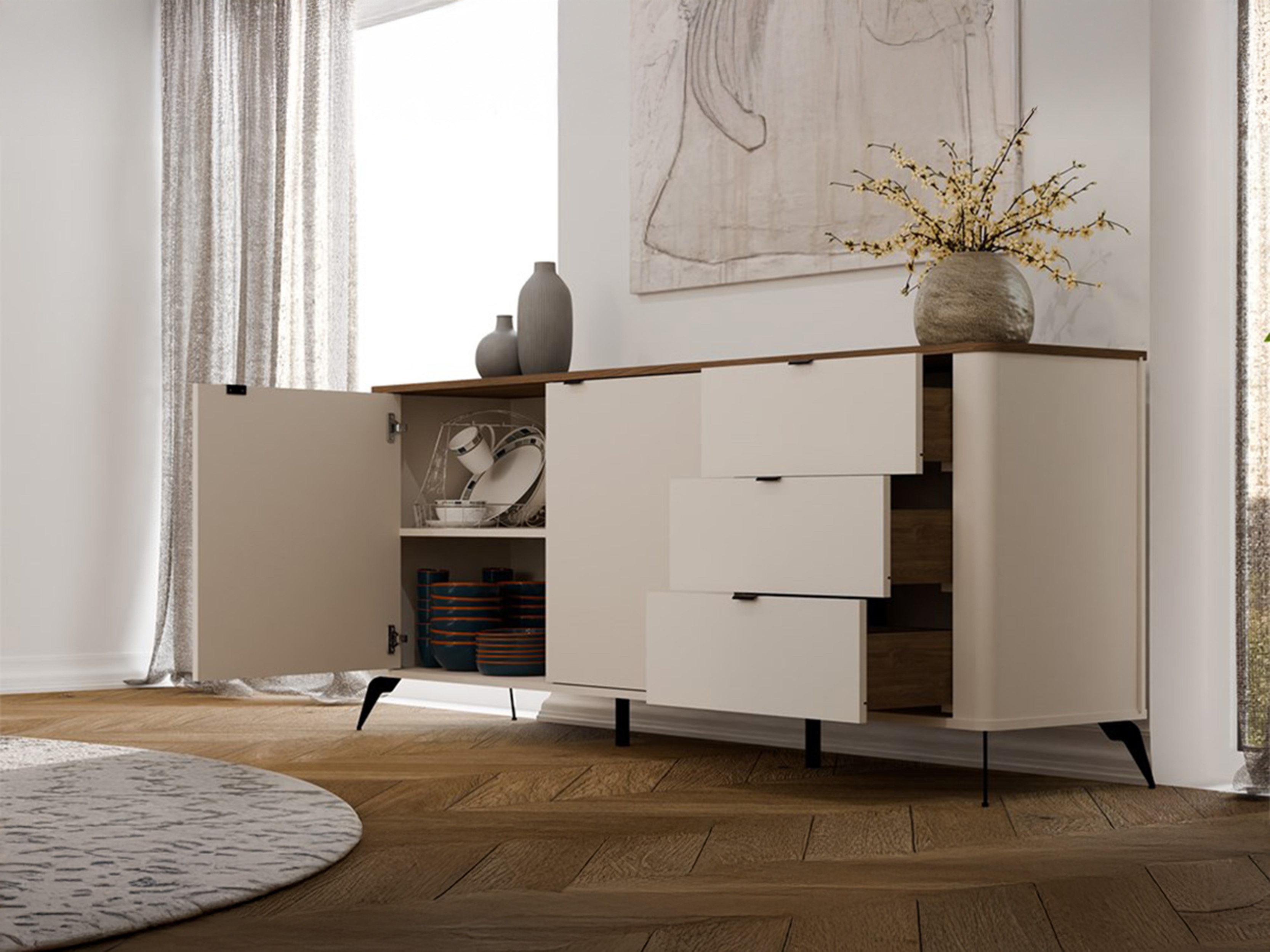 Cómoda Soavie 106 (Cachemira + Roble)