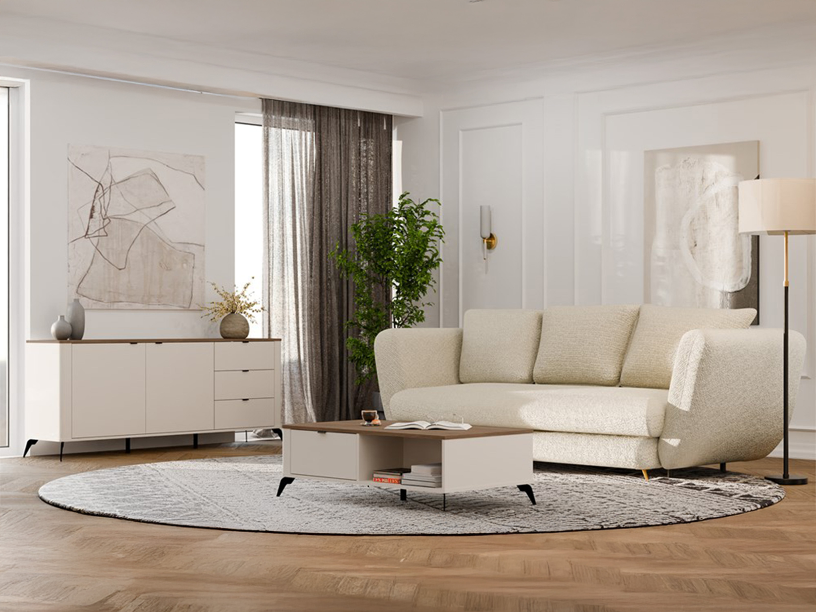Cómoda Soavie 106 (Cachemira + Roble)
