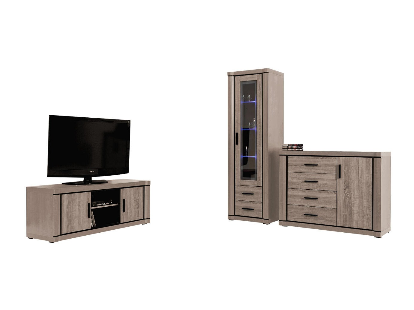 Conjunto de salón Lorelie 122 (Trufa roble)