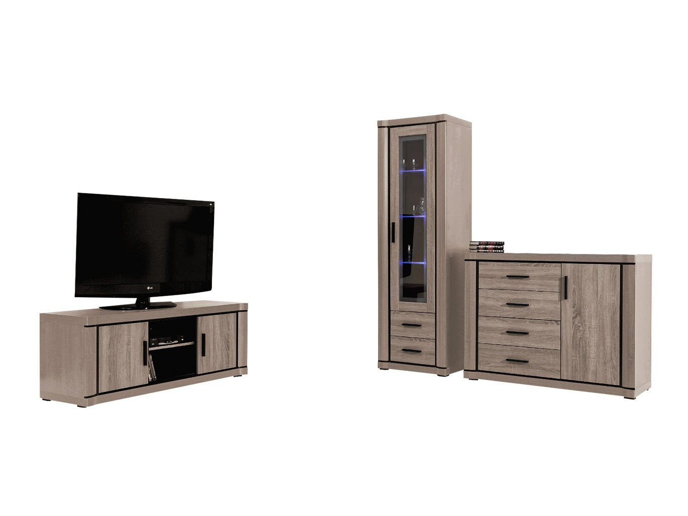 Conjunto de salón Lorelie 122 (Trufa roble)