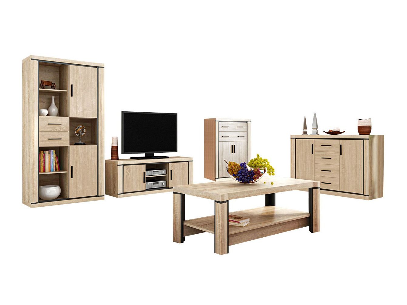 Conjunto de salón Lorelie 124 (Roble Sonoma)