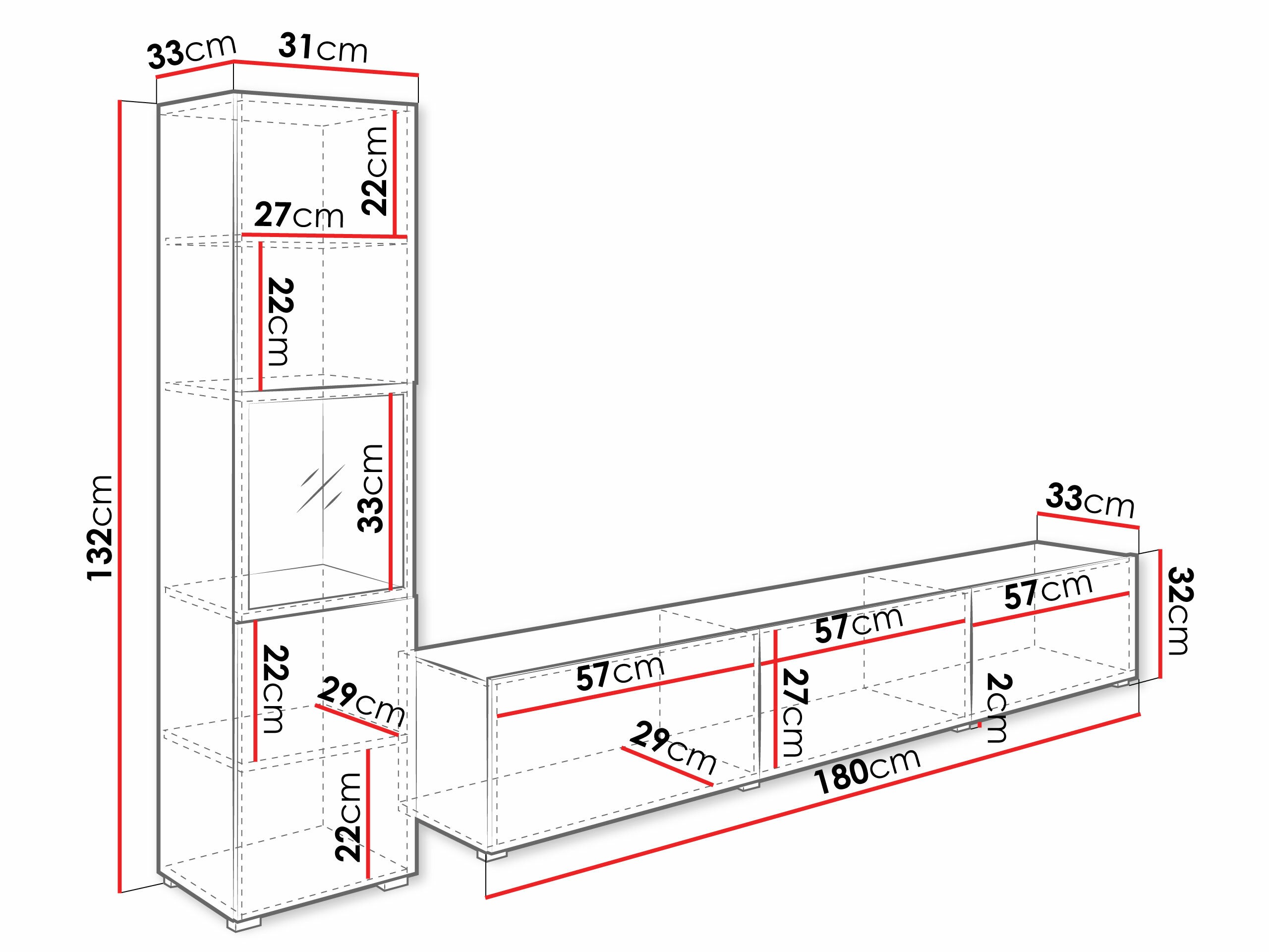Conjunto de salón Sarasota 192 (Blanco + Blanco brillante)
