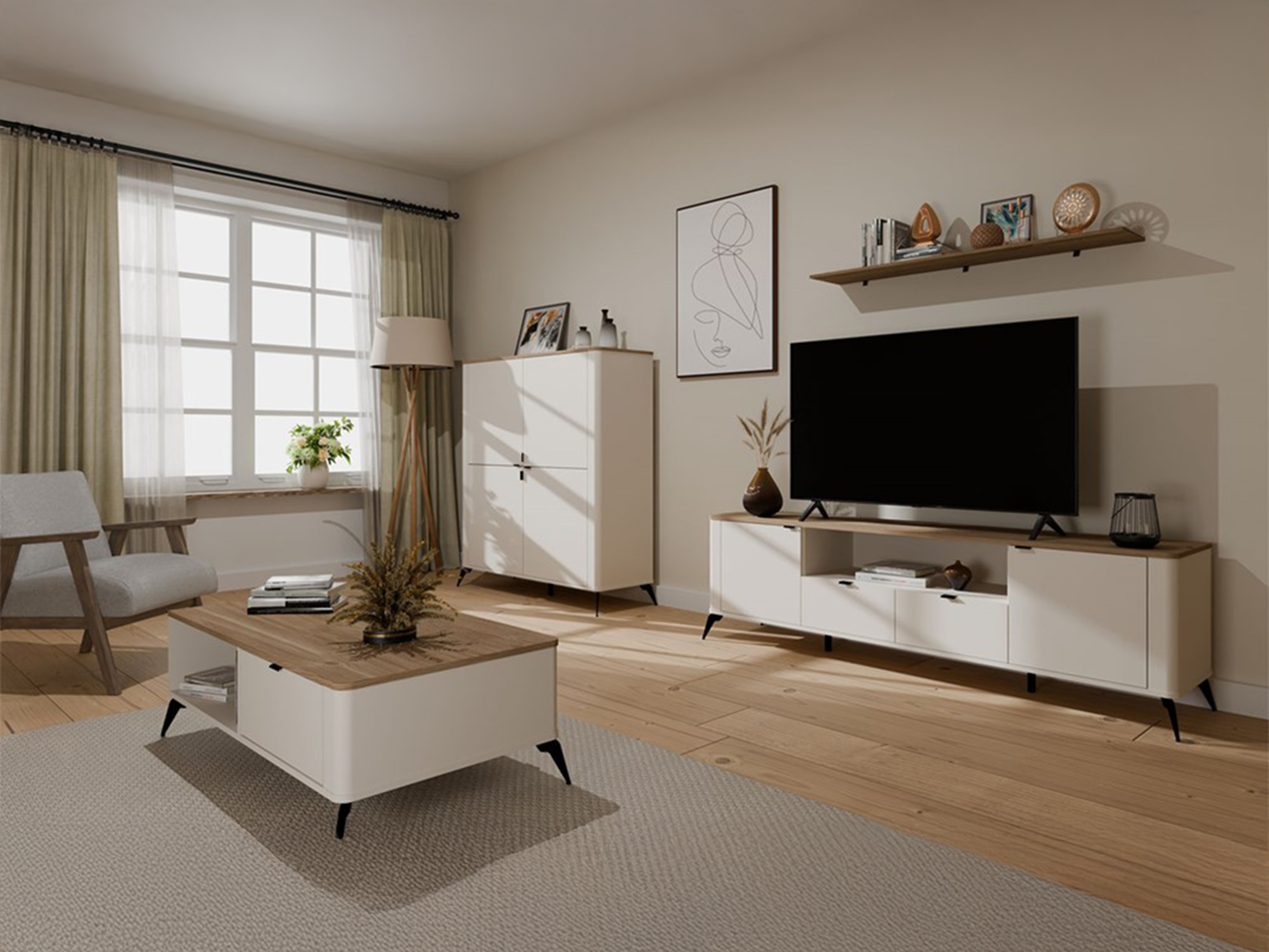 Mueble TV Soavie 108 (Cachemira + Roble)