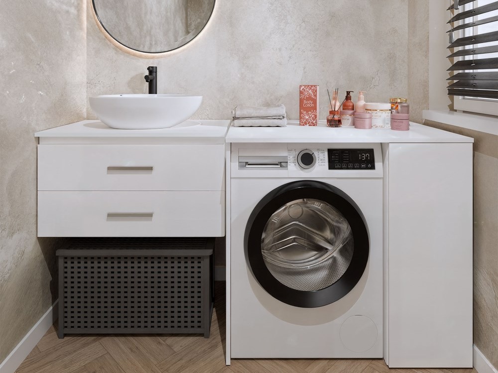 Armario de pie para baño Balelbo 114 (Blanco)