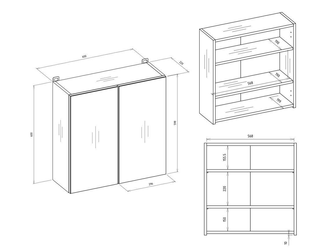 Mueble con espejo para baño Balelbo 101 (Roble Artisan)
