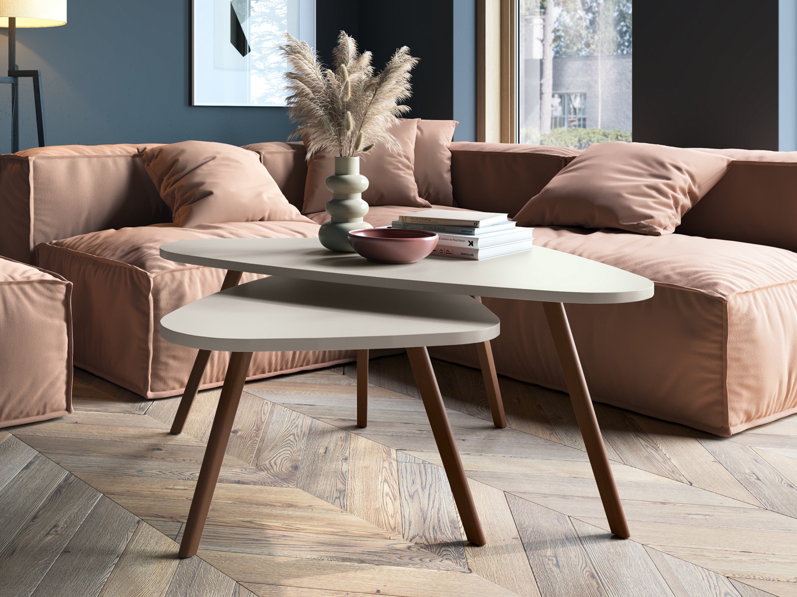 Conjunto mesa de centro Ontario 202 (Blanco + Roble)