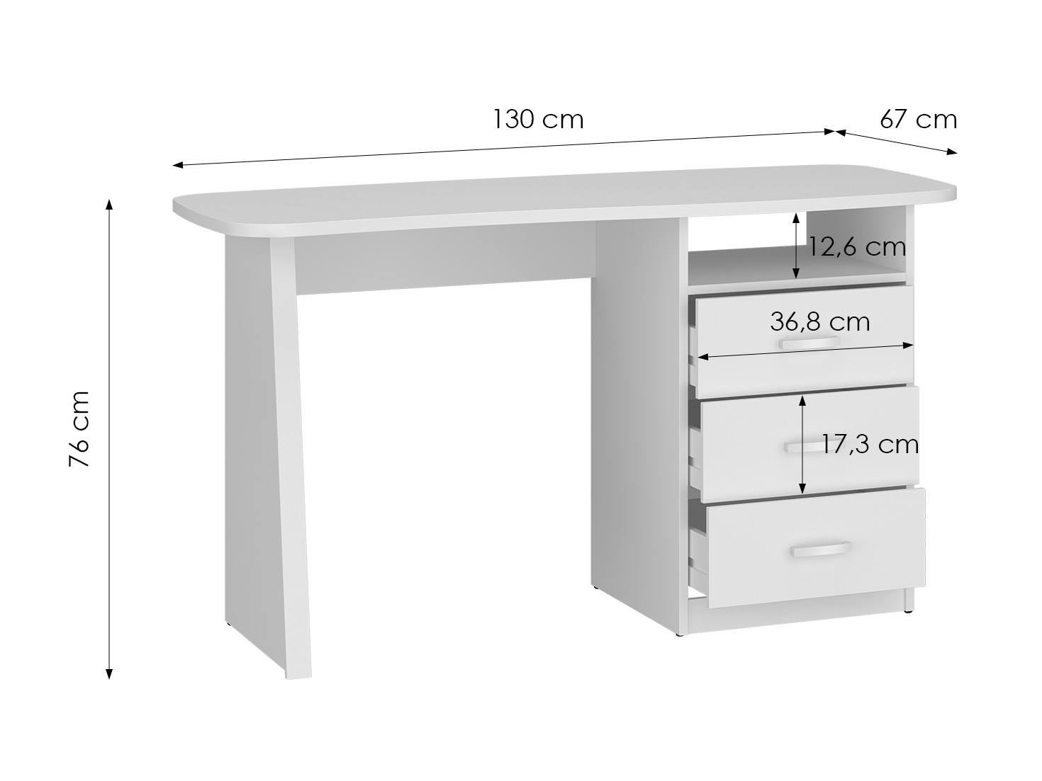 Mesa de oficina Ontario 204 (Blanco)