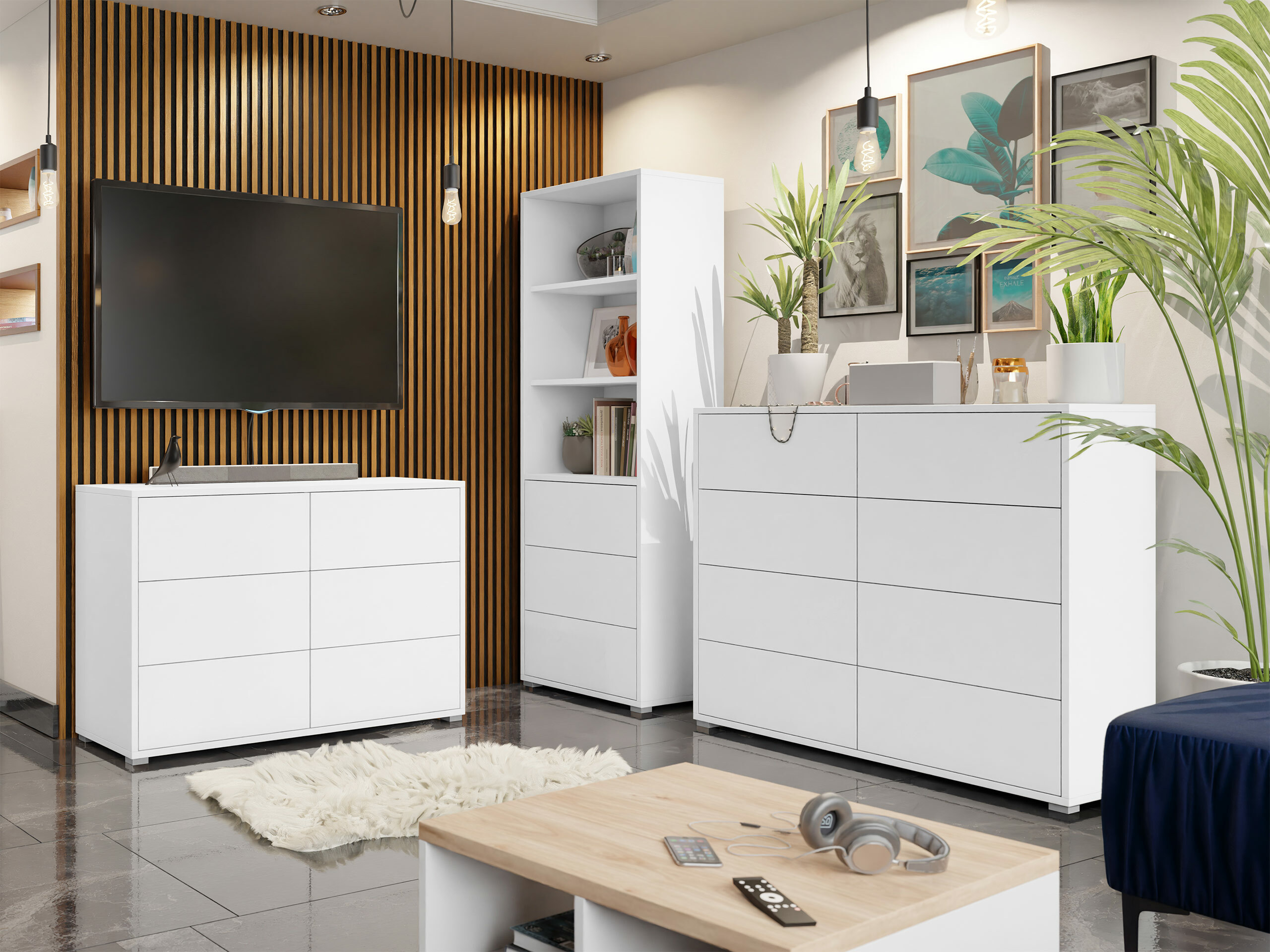 Conjunto de salón Comfivo Fersoe 107 (Blanco)