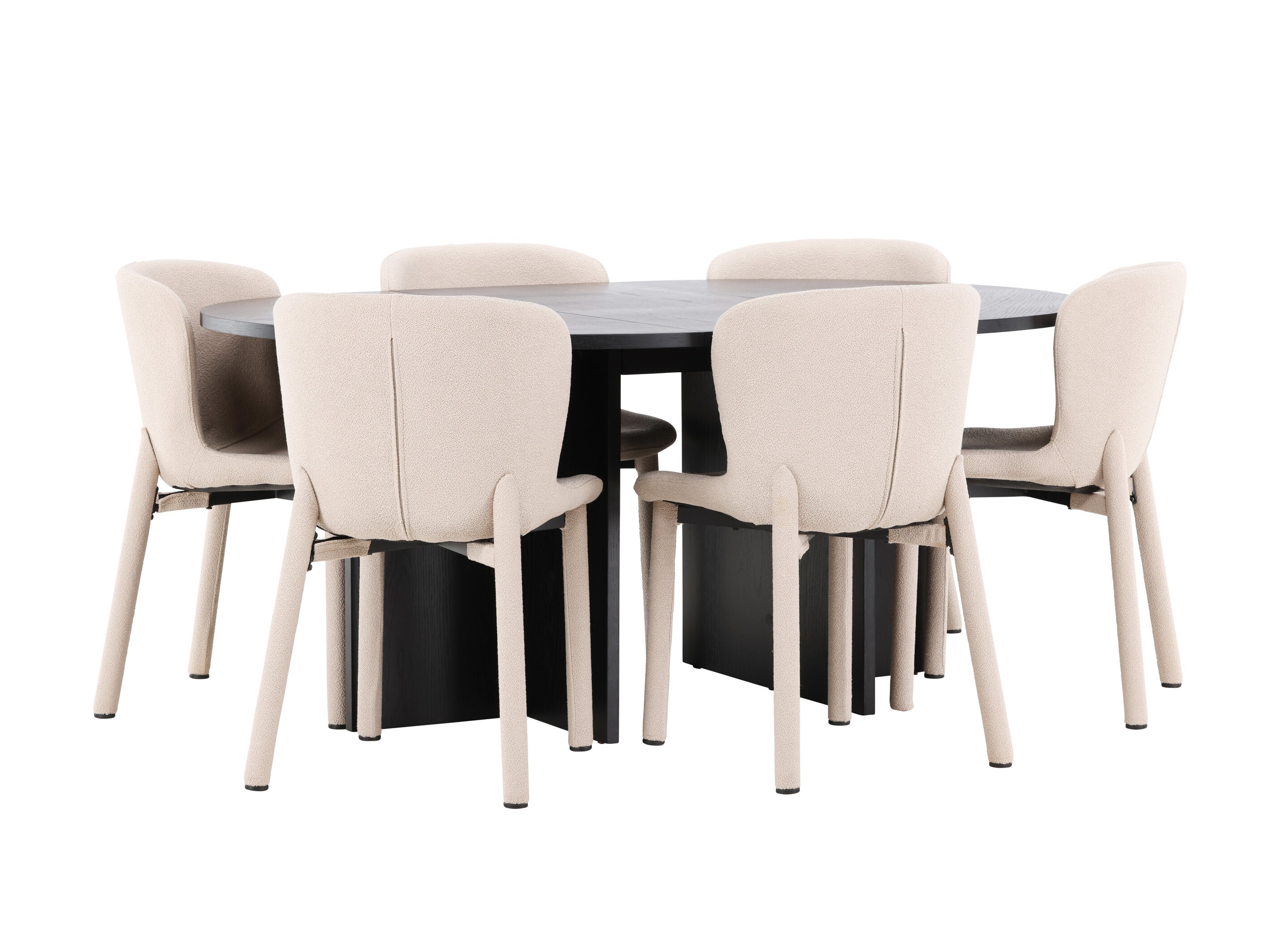 Conjunto de mesas y sillas para comedor Dallas 4989 (Negro)