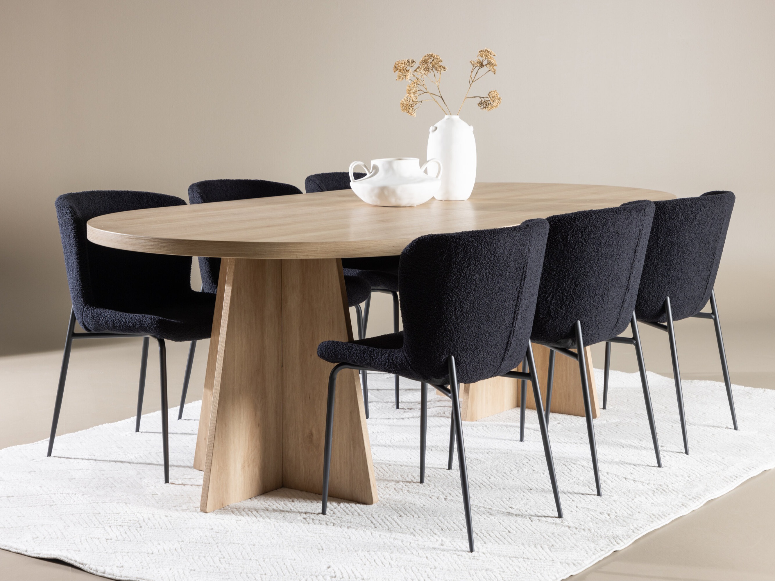 Conjunto de mesas y sillas para comedor Dallas 4990 (Negro)