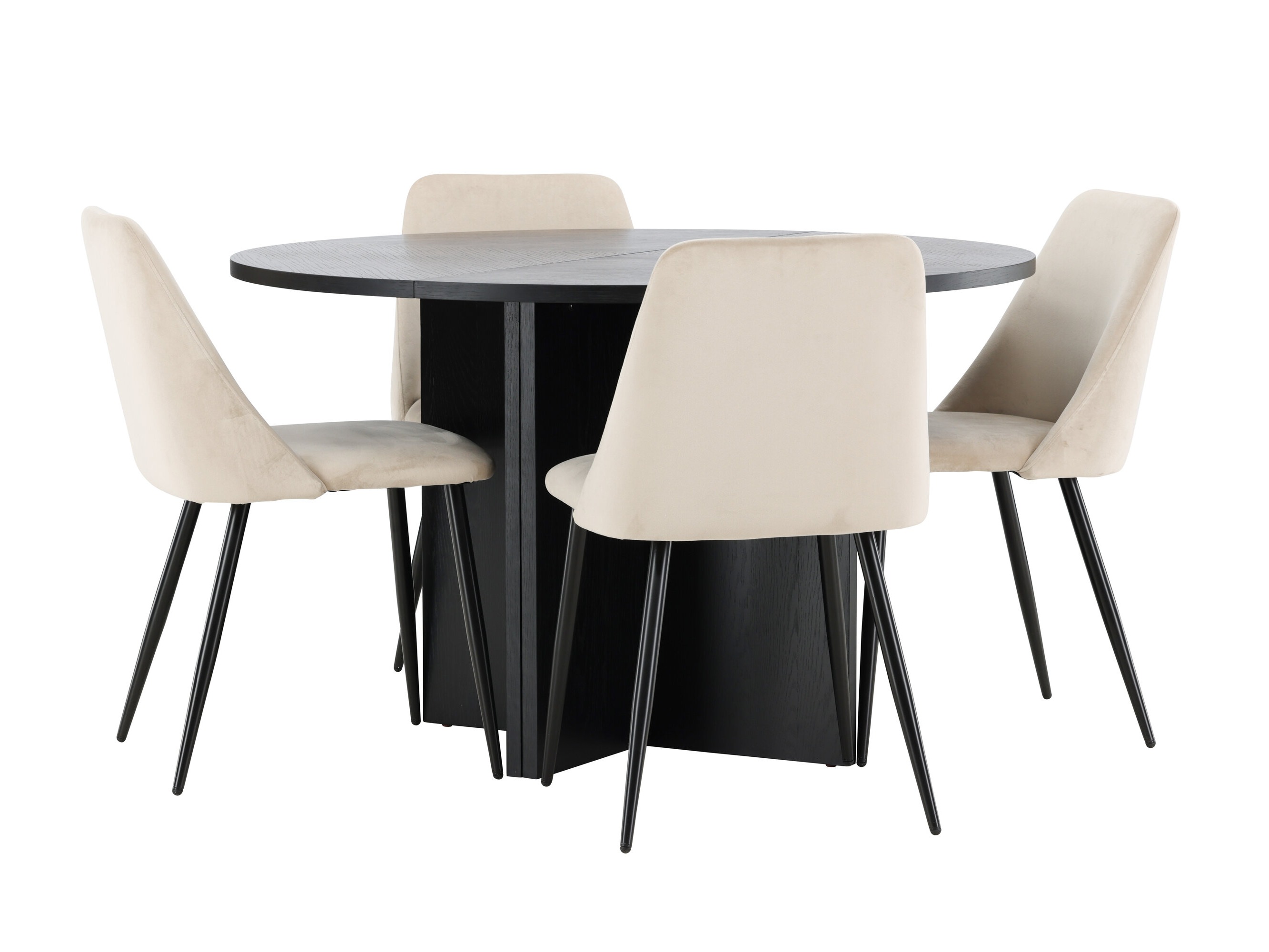 Conjunto de mesas y sillas para comedor Dallas 4991 (Negro)