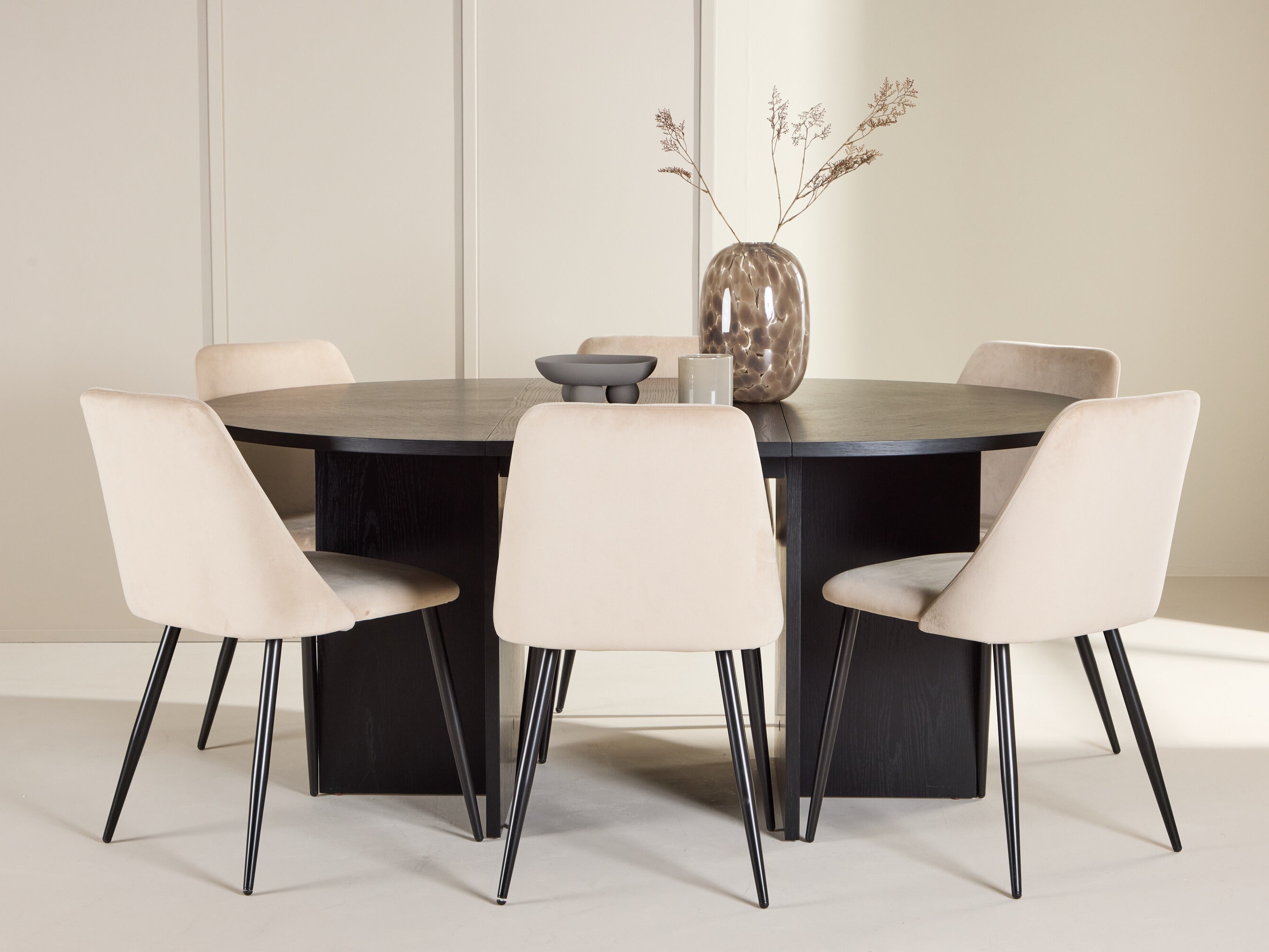 Conjunto de mesas y sillas para comedor Dallas 4992 (Negro)