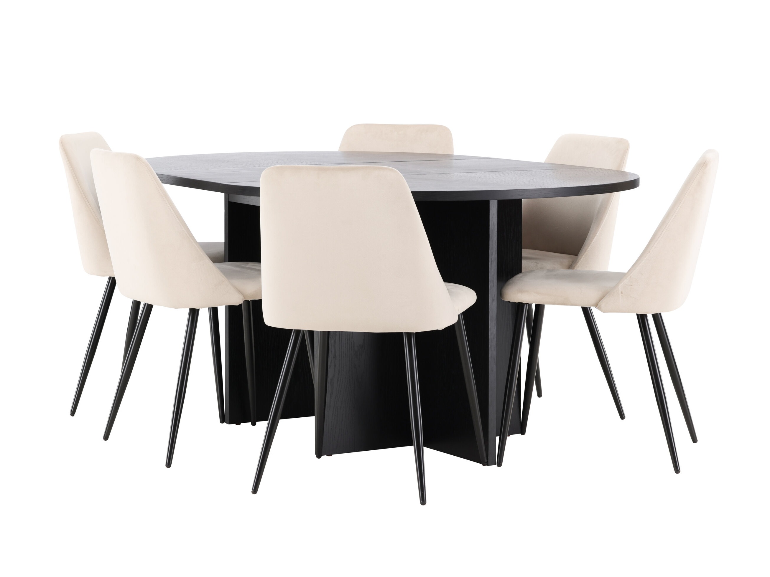Conjunto de mesas y sillas para comedor Dallas 4992 (Negro)