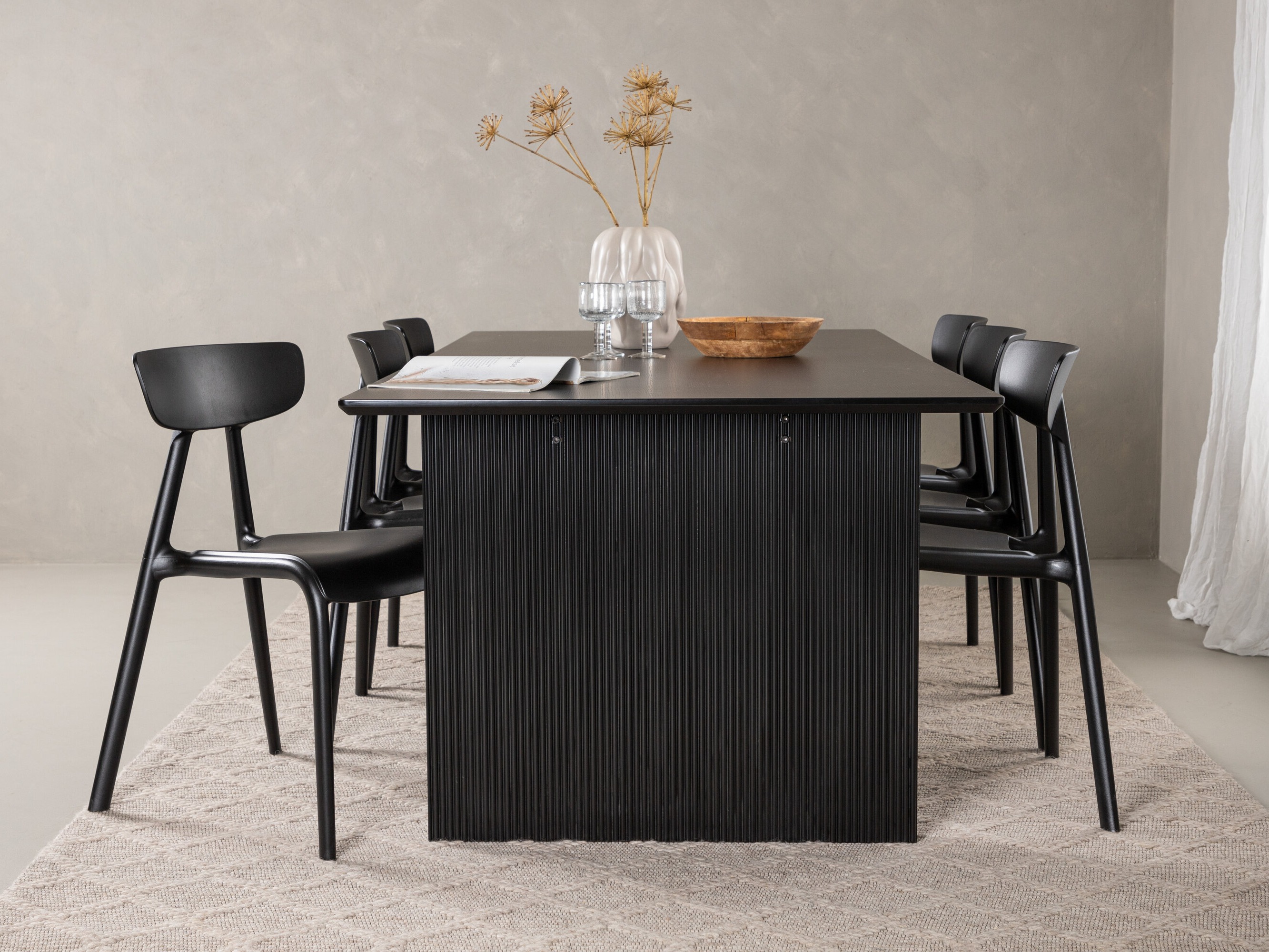 Conjunto de mesas y sillas para comedor Dallas 4993 (Negro)