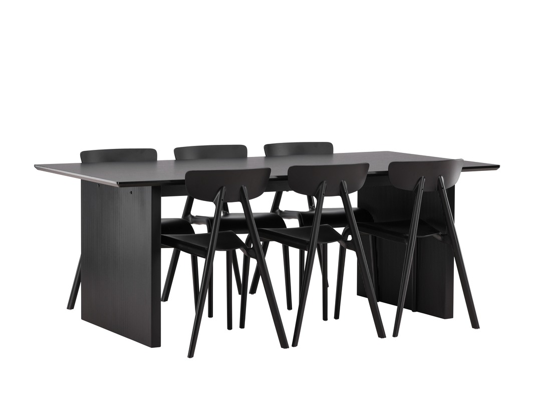 Conjunto de mesas y sillas para comedor Dallas 4993 (Negro)