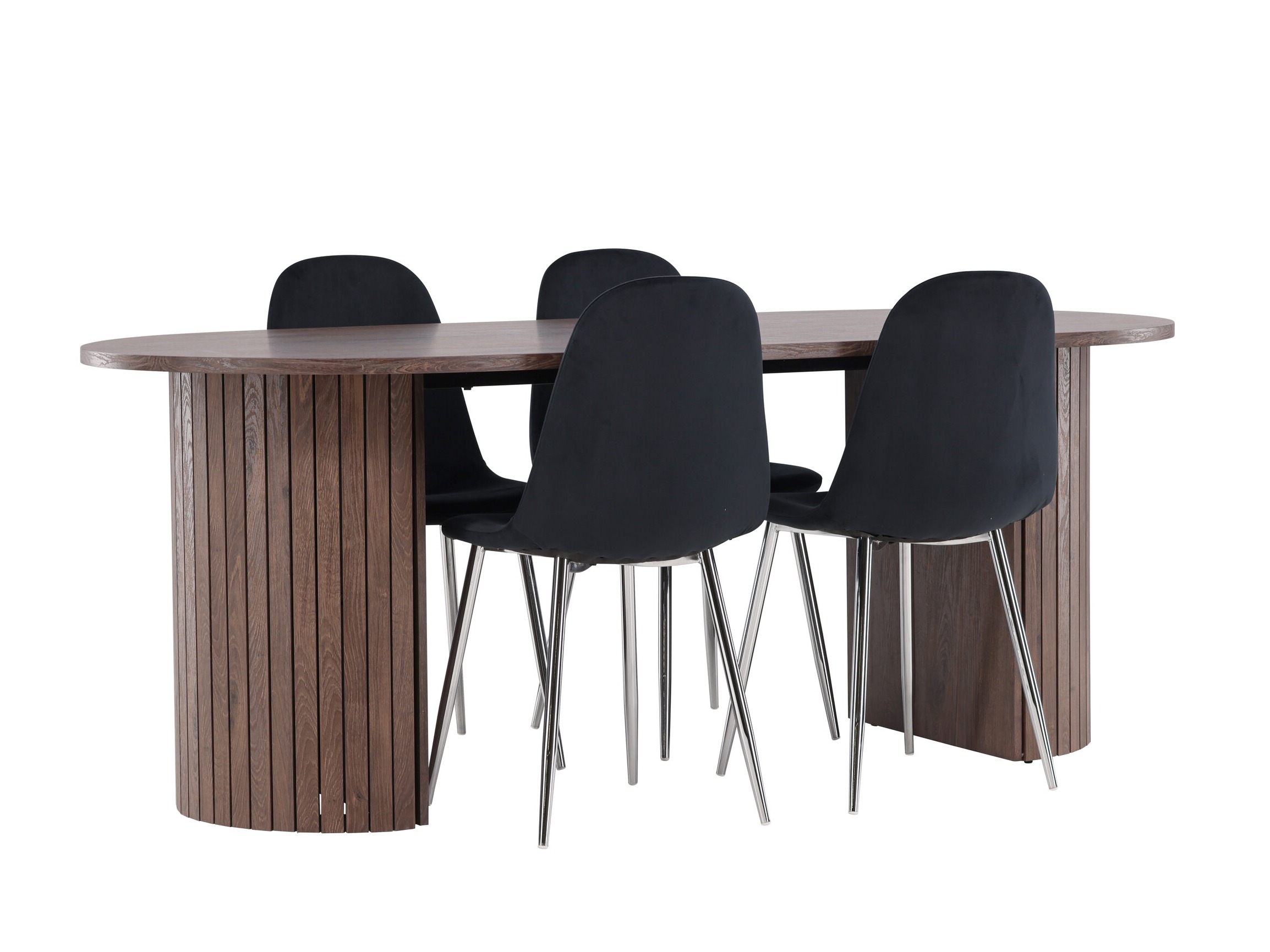 Conjunto de mesas y sillas para comedor Dallas 4995 (Negro + Plata)