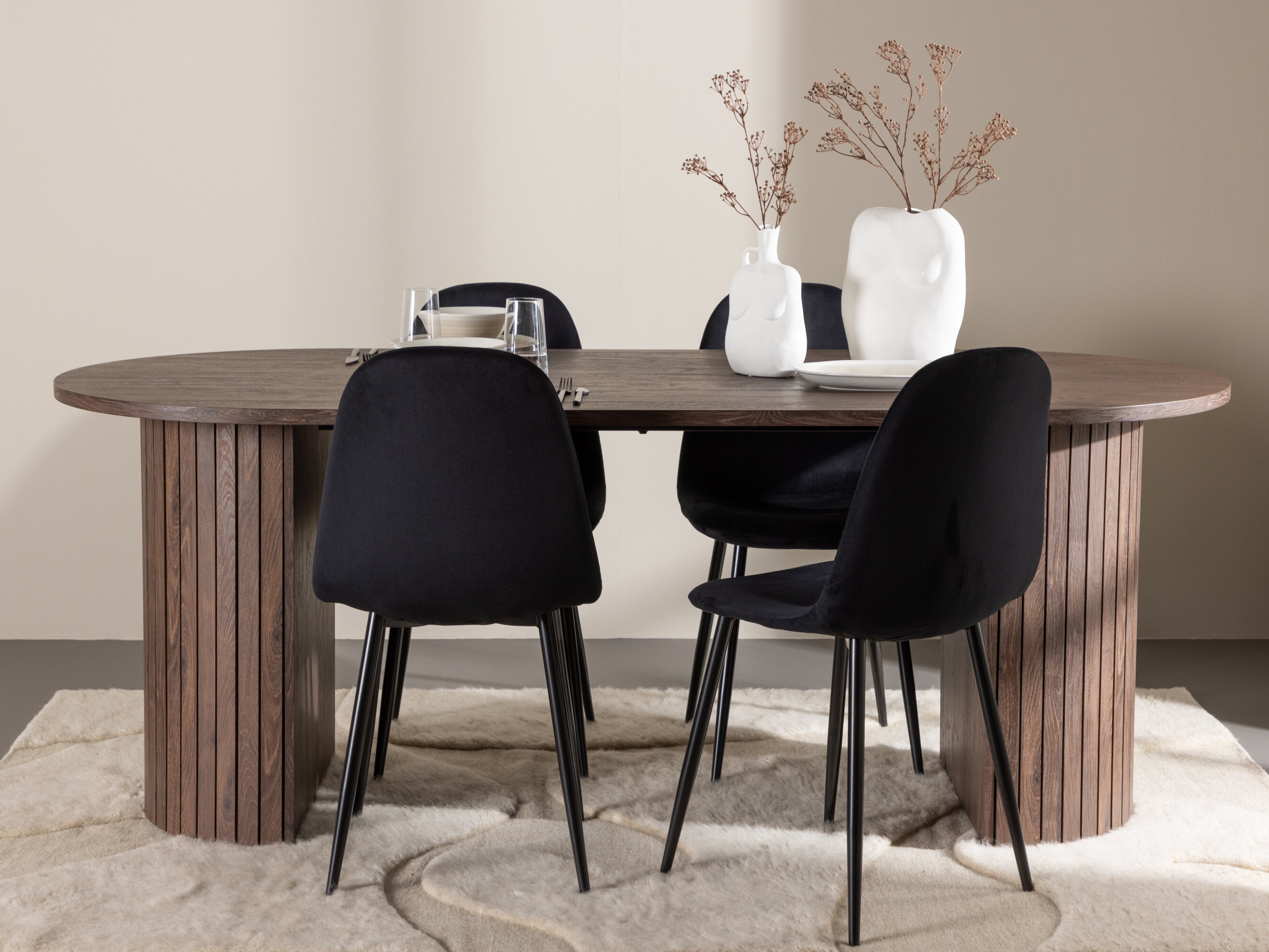 Conjunto de mesas y sillas para comedor Dallas 4995 (Negro)